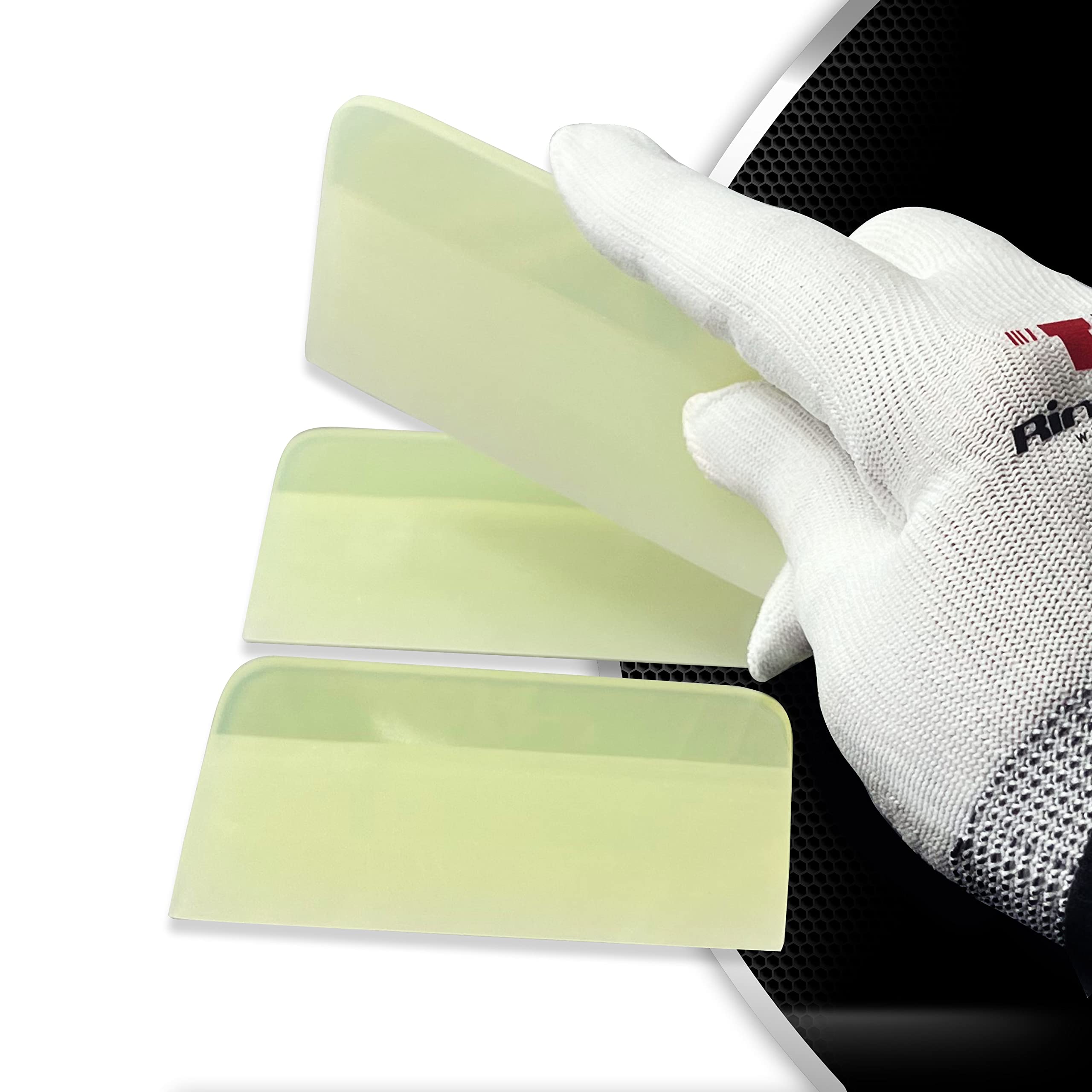 RimPro-Tec Yellow Silicone Squeegee - Rubber Vinyl Wrap Tool - Soft Silicone Window Cleaning Squeegee - Professional Tint Squeegee - Car Vinyl Film Wrapping Decal Squeegee for Window Tint.