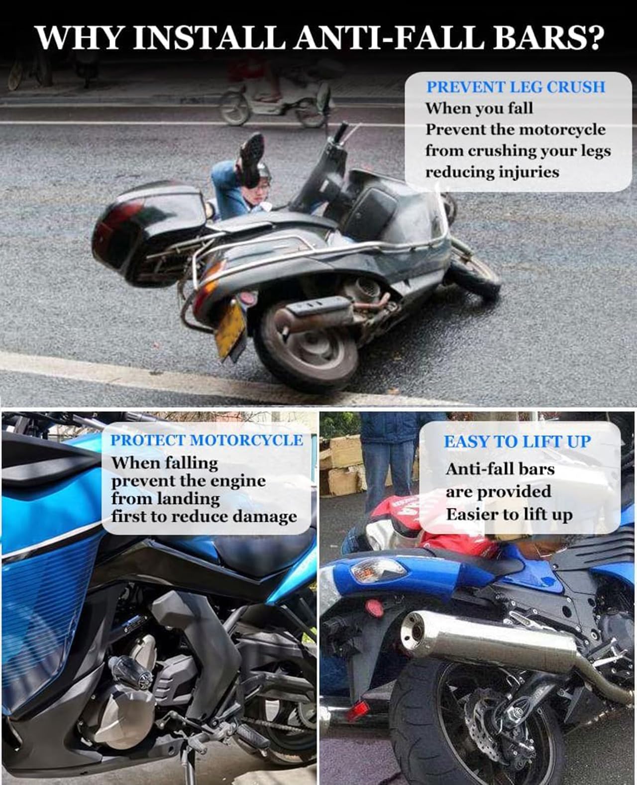 Tamponi Paratelaio Moto per Yamaha YZF R6 1999-2022, Protezione Anticaduta Moto, Telaio in Lega di Alluminio Anti-Crash Slider Protector,A Blue
