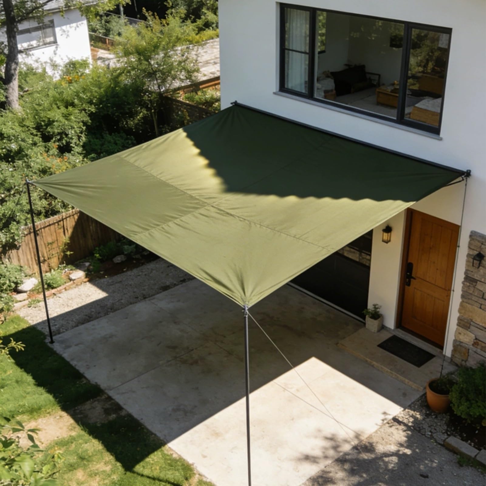 Heavy Duty Canvas Tarp with Eyelets 1x1.5m 1.2x1.5m 2x3m 3x4m 6x8m Waterproof Tarpaulin for Outdoor Porch Patio Canopy Ground Truck Cover, Green(1x3m(3.3ftx9.8ft))