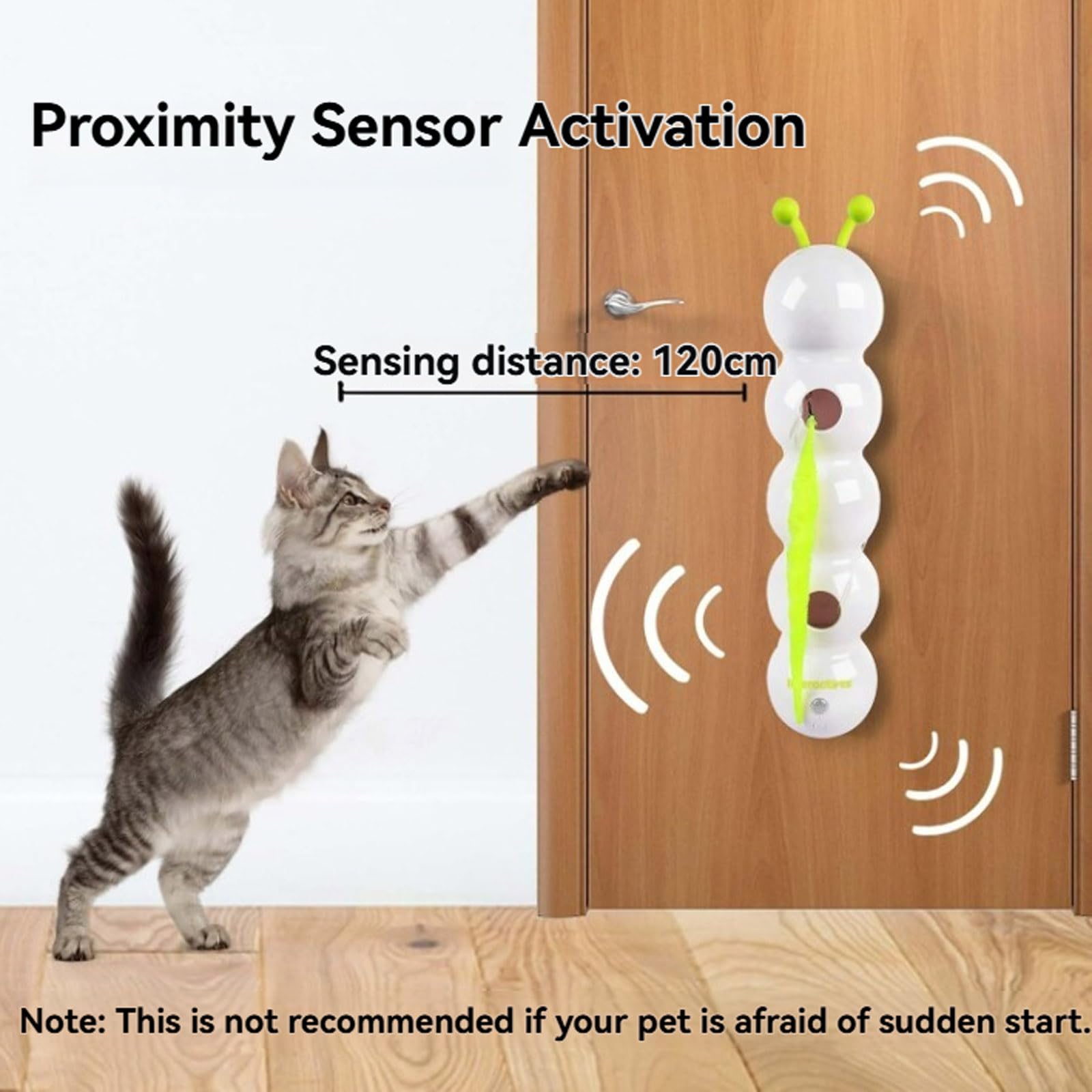 Wuselwurm Katzenspielzeug, Smart Motion Katzenspielzeug Mit Wurmdesign, Intelligent Electric Interactive Cat Toy, Type-C Rechargeable Cat Toy with Feather, Relieves Anxiety (*1 Set)
