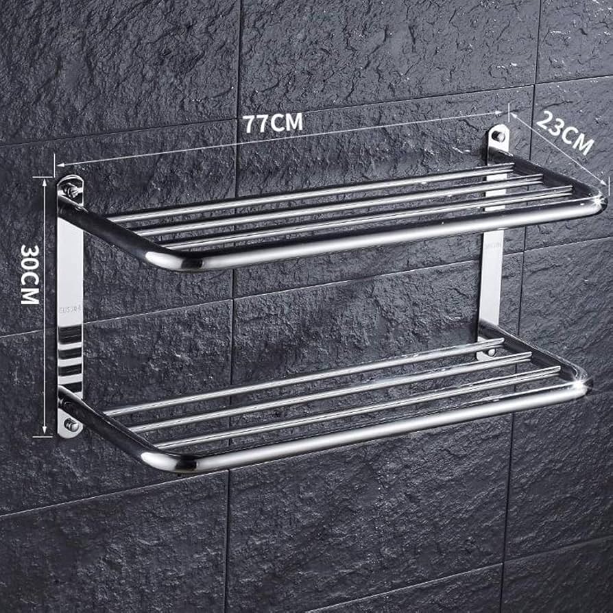 ☆耐腐食ダブルタオルラック 2層 マットブラック ステンレス 2層 マットブラック ステンレス 耐腐食ダブルタオルラック