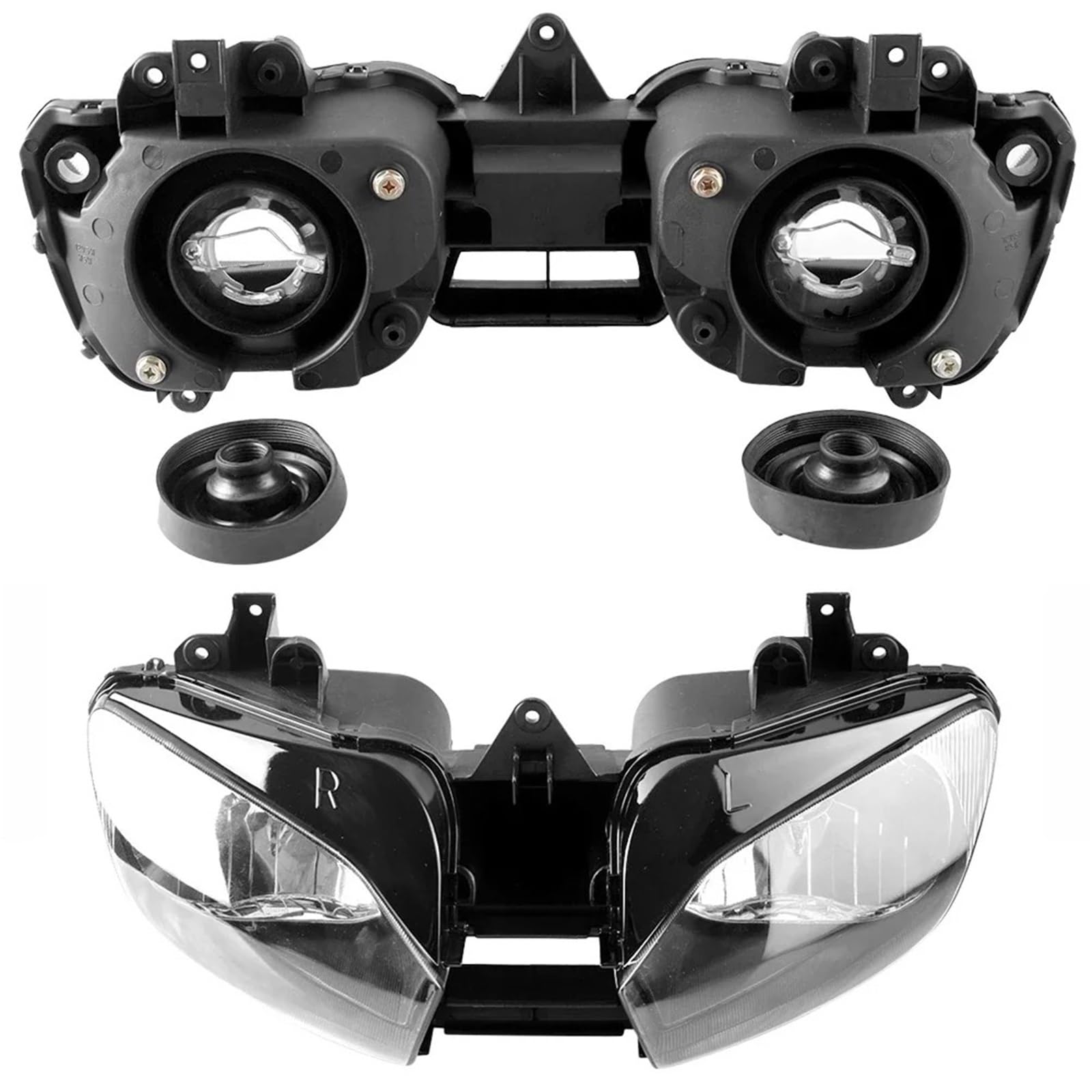 faro moto LED Faro delantero de motocicleta, conjunto de faro delantero para YZF R6, para YZF-R6, 1998, 1999, 2000, 2001, 2002