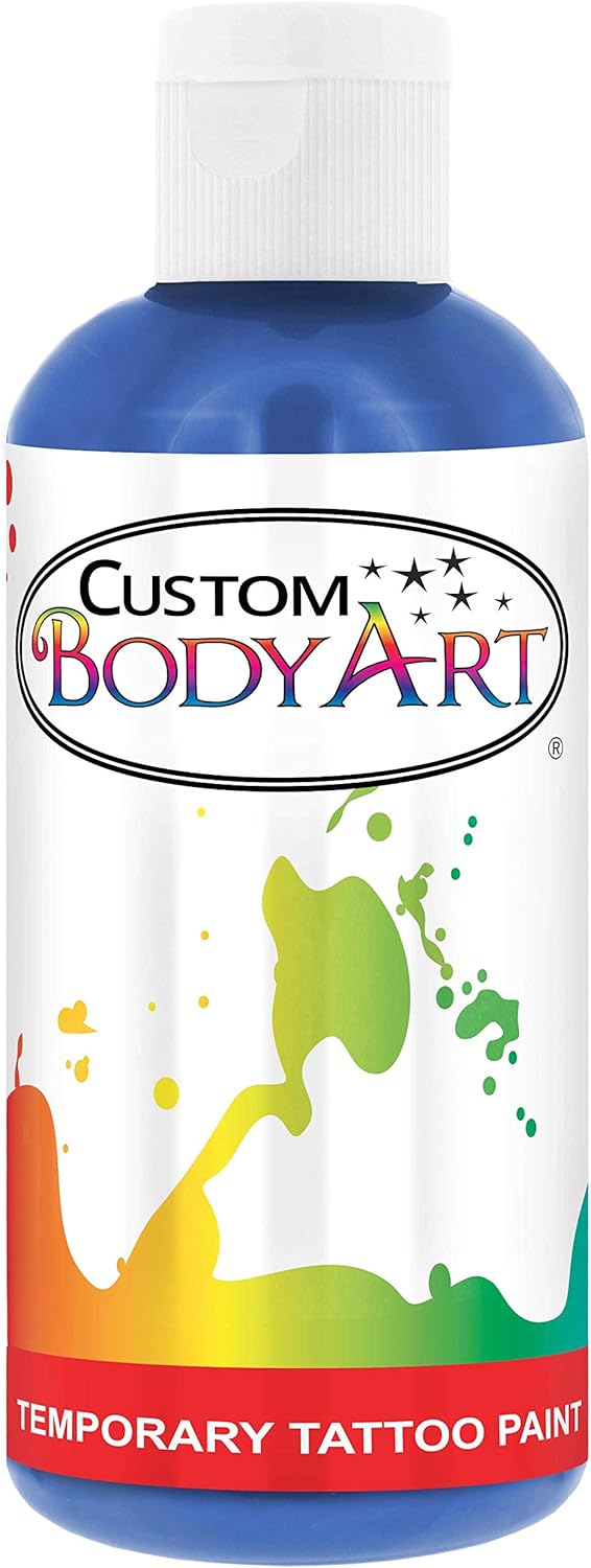 Custom Body Art Black Airbrush Body Paint 8oz - Alcohol-Based, Waterproof, Body Paint for Adults, Cosplay, Temporary Tattoos