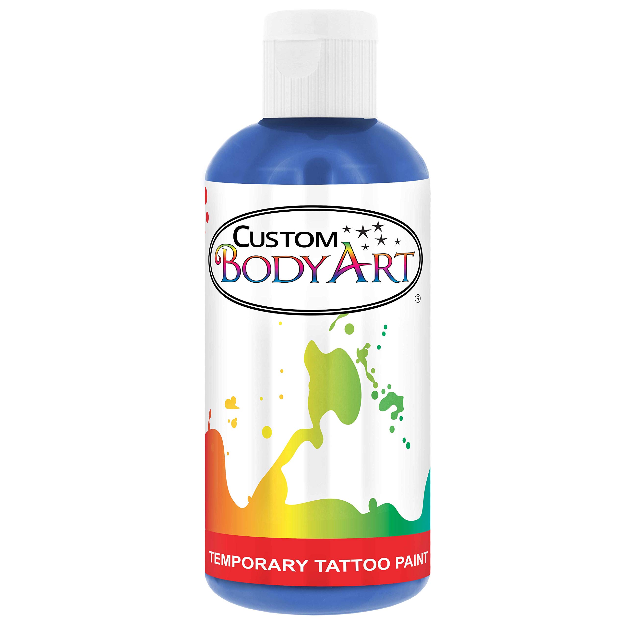 Custom Body Art8-Ounce Blue Temporary Airbrush Tattoo Body Art Paint Alcohol Based