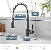 Vista 105 de AIMADI Matte Black Kitchen Faucet,Black and Gold Kitchen Faucet with Pull Down Sprayer Commercial Single Handle Spring Sink Faucets Suitable for