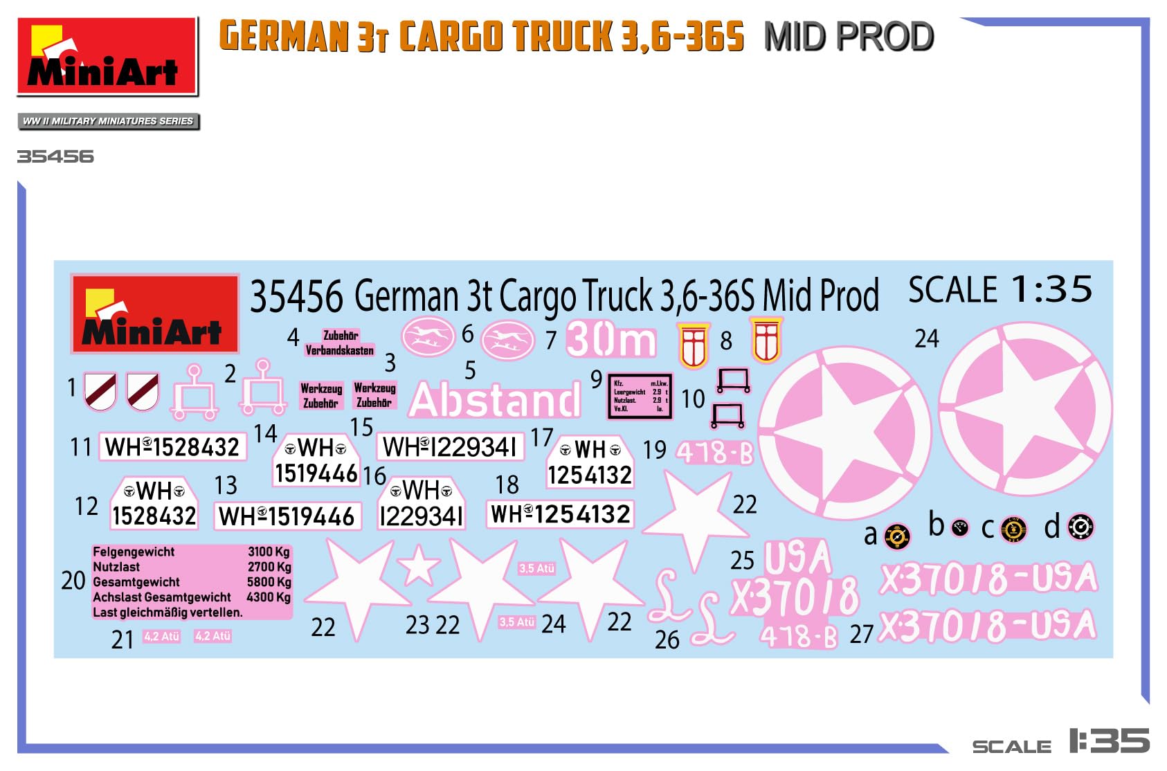 MiniArt 35456 1:35 Dt. 3t Cargo Truck 3,6-36S avec .Pro. - Réplique fidèle à l'original, modélisme, kit de construction en plastique, bricolage, loisirs, collage, kit de modélisme, assemblage