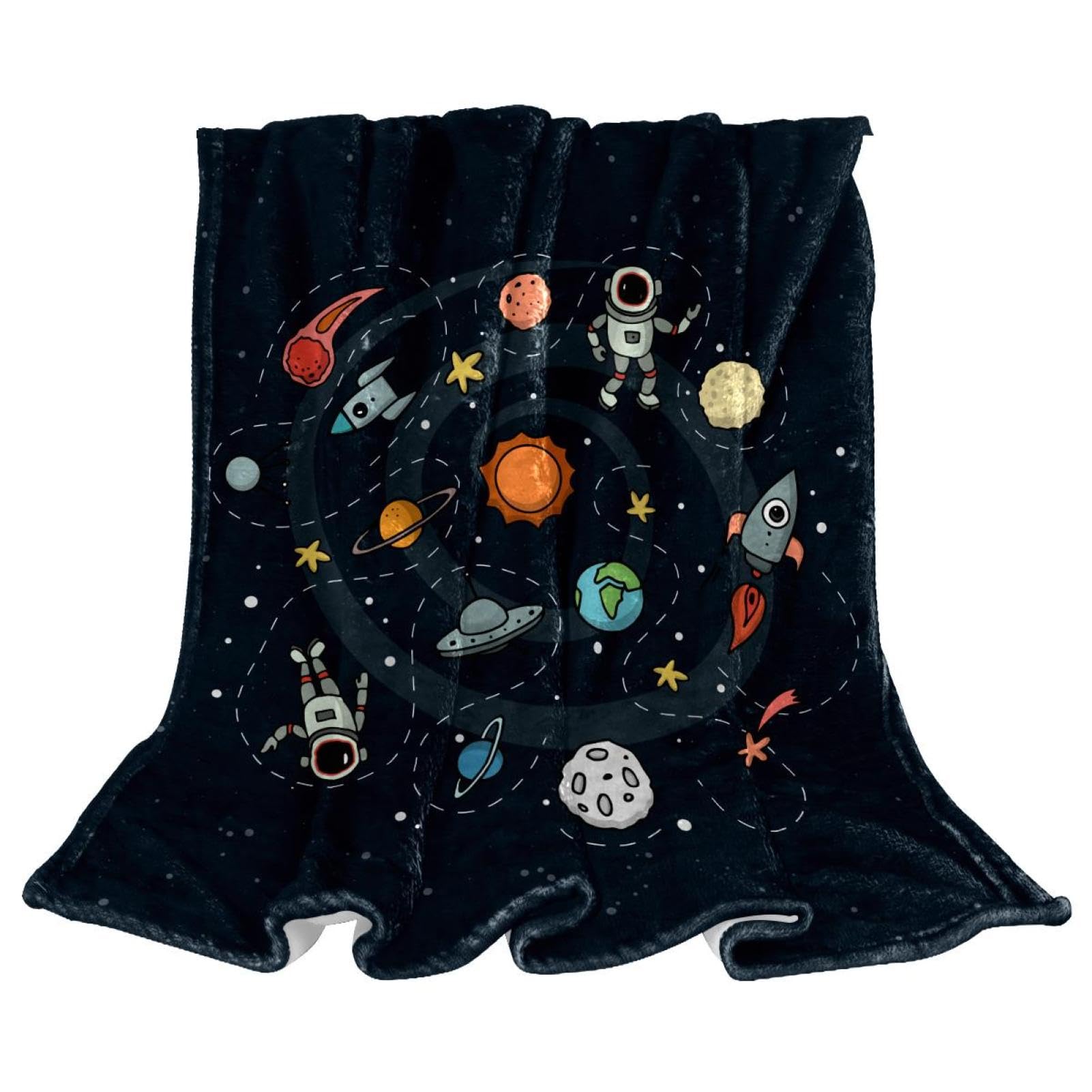 Couverture polaire fusée spatiale le cadeau idéal pour lit d'enfant