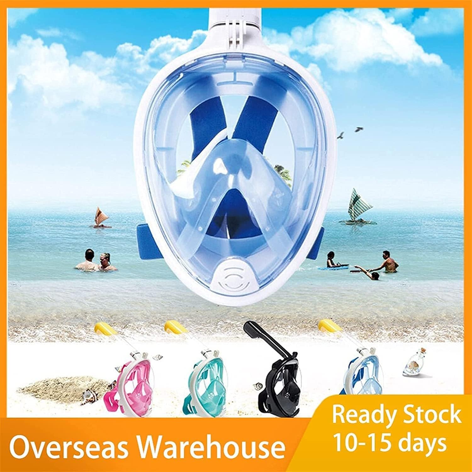 Snorkel Mask for Adult Kids Snorkel Mask Scuba Diving Mask Full Face Snorkeling Underwater Anti Fog for Swimming Dive Respiratory Underwater Sports