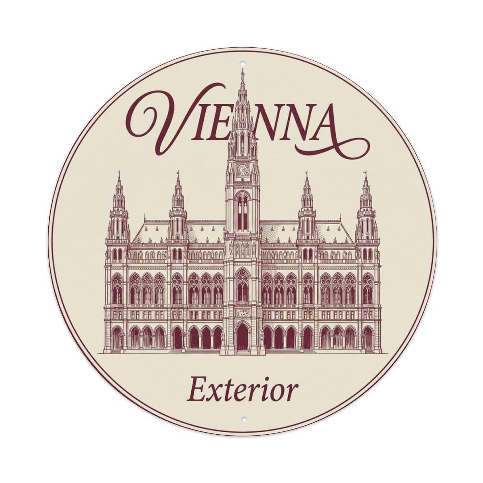Vintage Travel Vienna Austria Facade Metal Tin Sign