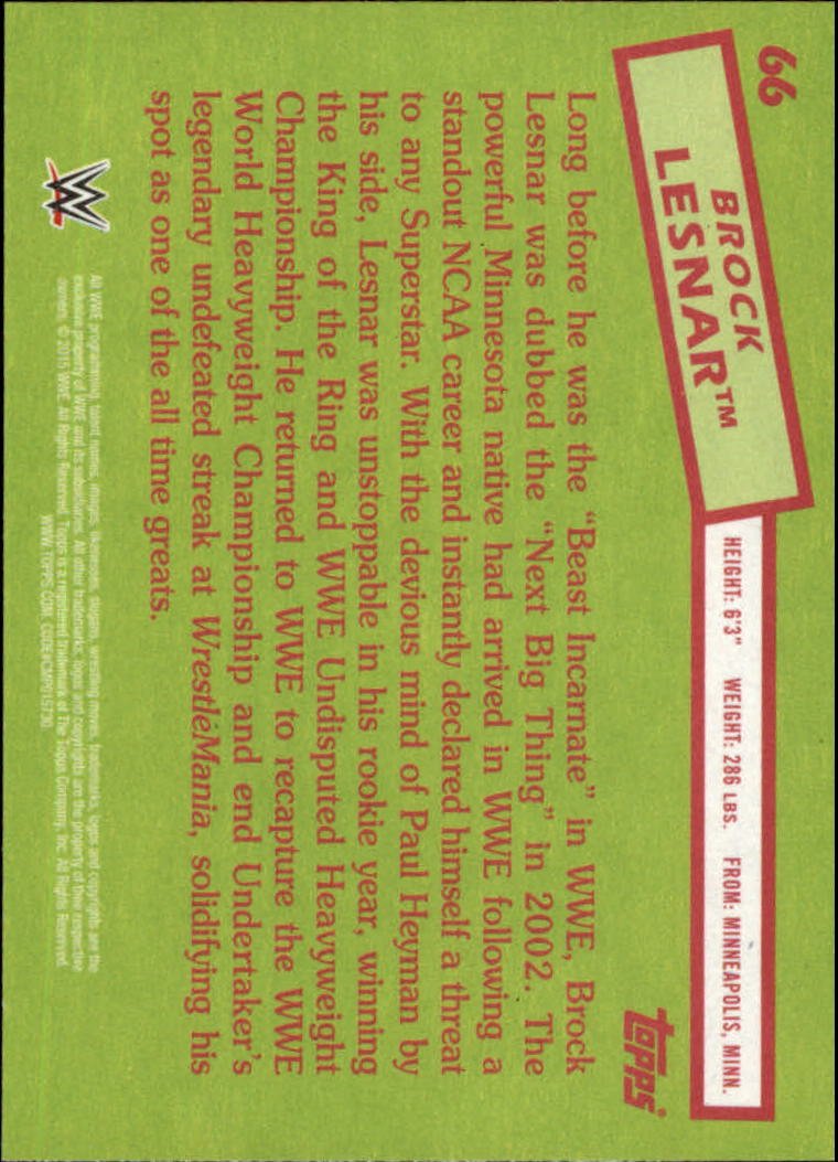 Amazon.com: 2015 Topps Heritage WWE #66 Brock Lesnar