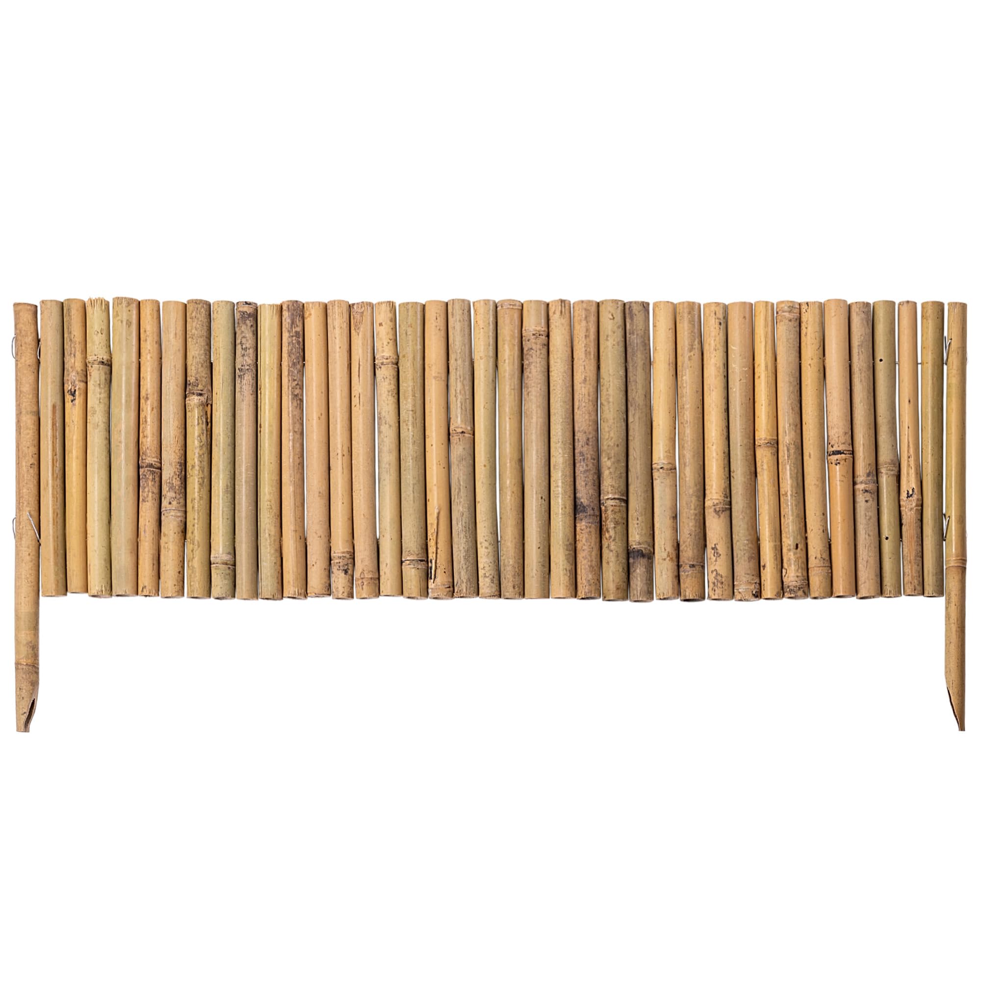 KADAX Krawędź trawnika z bambusa, 100 x 30 cm, elastyczne obramowanie rabatki z bambusowych drążków, ogrodzenie bambusowe do ogrodu, dekoracyjne ogrodzenie ogrodowe