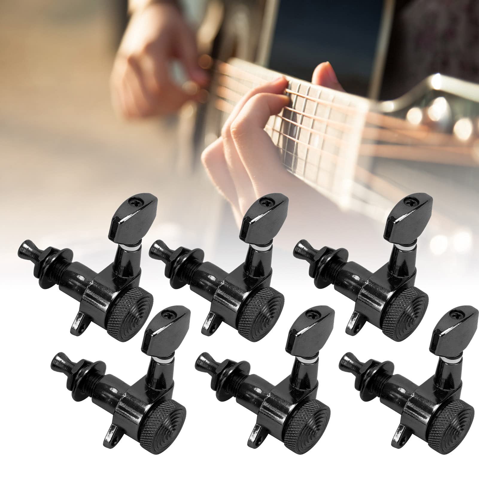 Klucze Blokowane do Gitary, Kołki do Kluczy Gitarowych | Klucz Blokowany do Gitary | Klucze do Gitary Elektrycznej do Gitary Akustycznej i Elektrycznej (6 left)