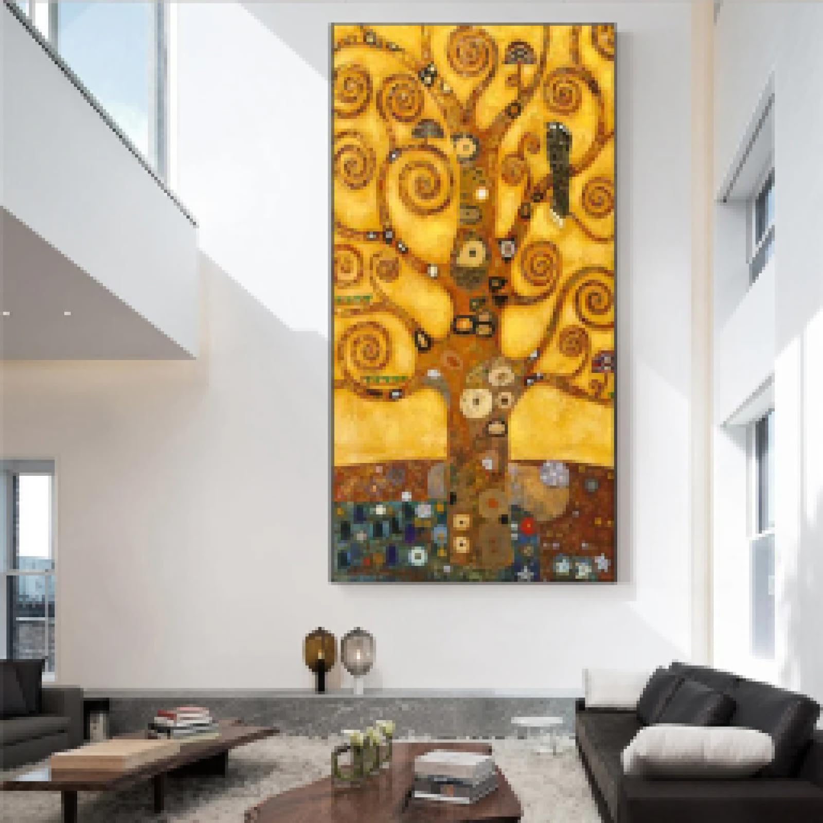 Impression arbre de vie encadrée de qualité supérieure 55x110 - 8