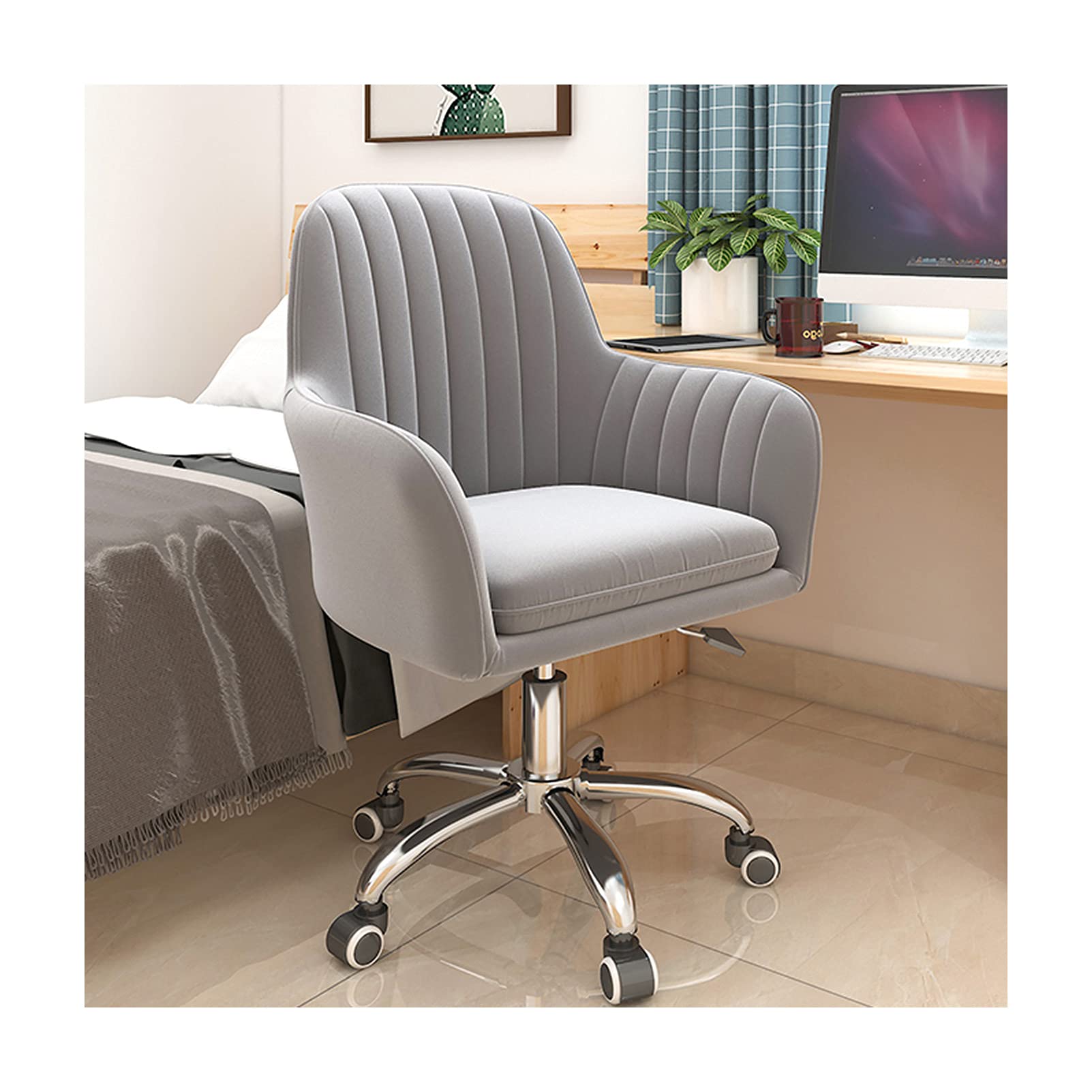 Chaise de bureau en velours chic pour le télétravail confort à la maison