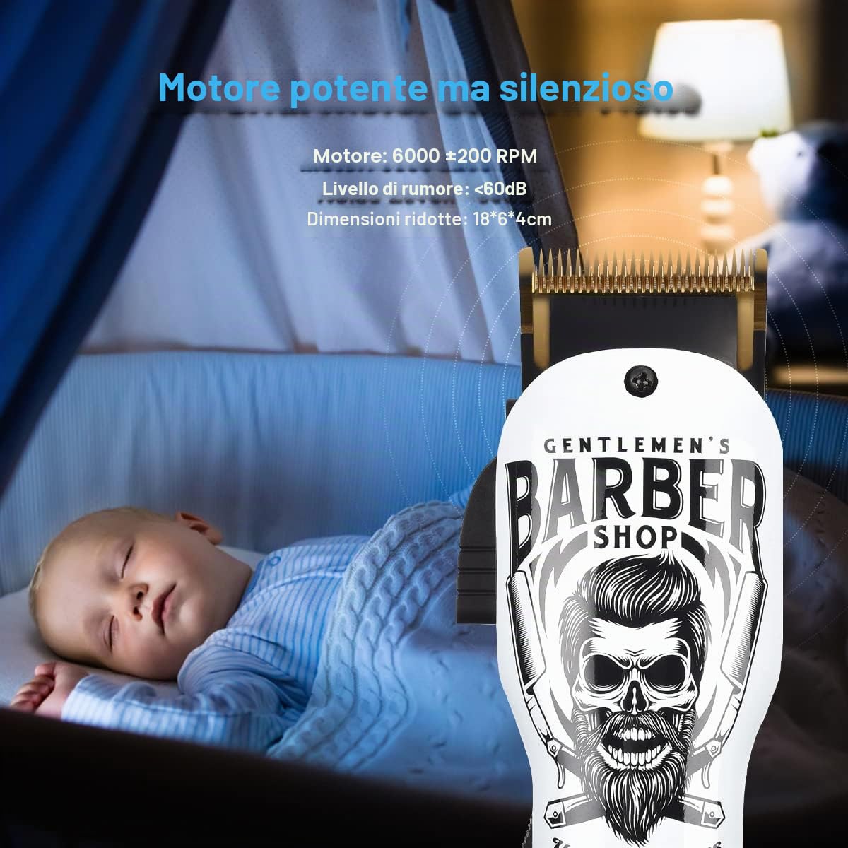 BESTBOMG Tagliacapelli Uomo Professionale, Tagliacapelli Elettrico Regolabarba Trimmer Con Pettine Limite, Macchinetta Vapell 2000mAh/1200mAh Batteria Ricaricabile per Bambini Adulti Pet (Y4+T9)
