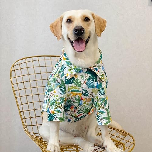Miniatura 2 de Camisa hawaiana para perro, ropa de verano para mascotas, disfraz genial para perros grandes, camiseta de playa para perros medianos y grandes
