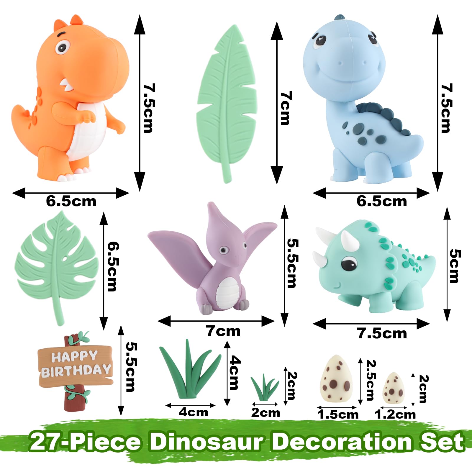 17PCS Dinosaur Cake Topper - Image 2