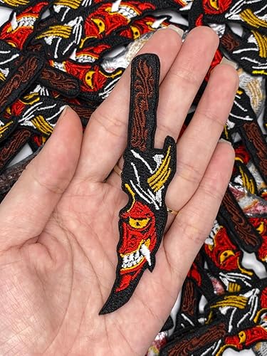 Miniatura 5 de BOHAQA Hannya - Parche de daga de máscara de 4 pulgadas, parche japonés de Demon Oni Hannya, planchadocosido