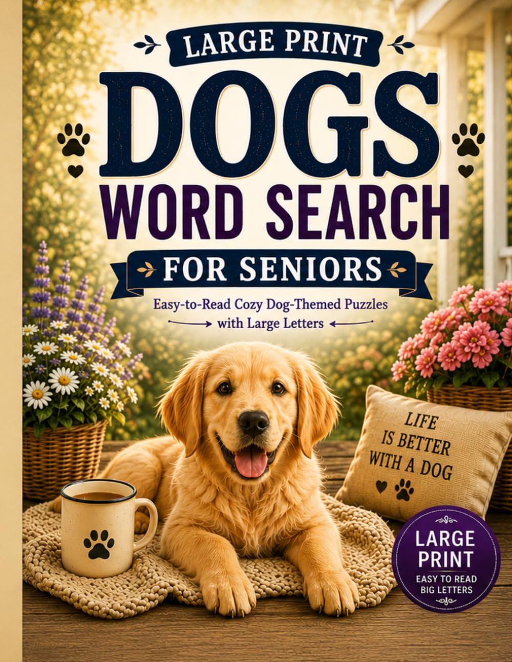 LARGE PRINT DOGS WORD SEARCH FOR SENIORS: Easy-to-Read Cozy Dog-Themed Puzzles with Large Letters (Evergreen Large Print Puzzles For Seniors)