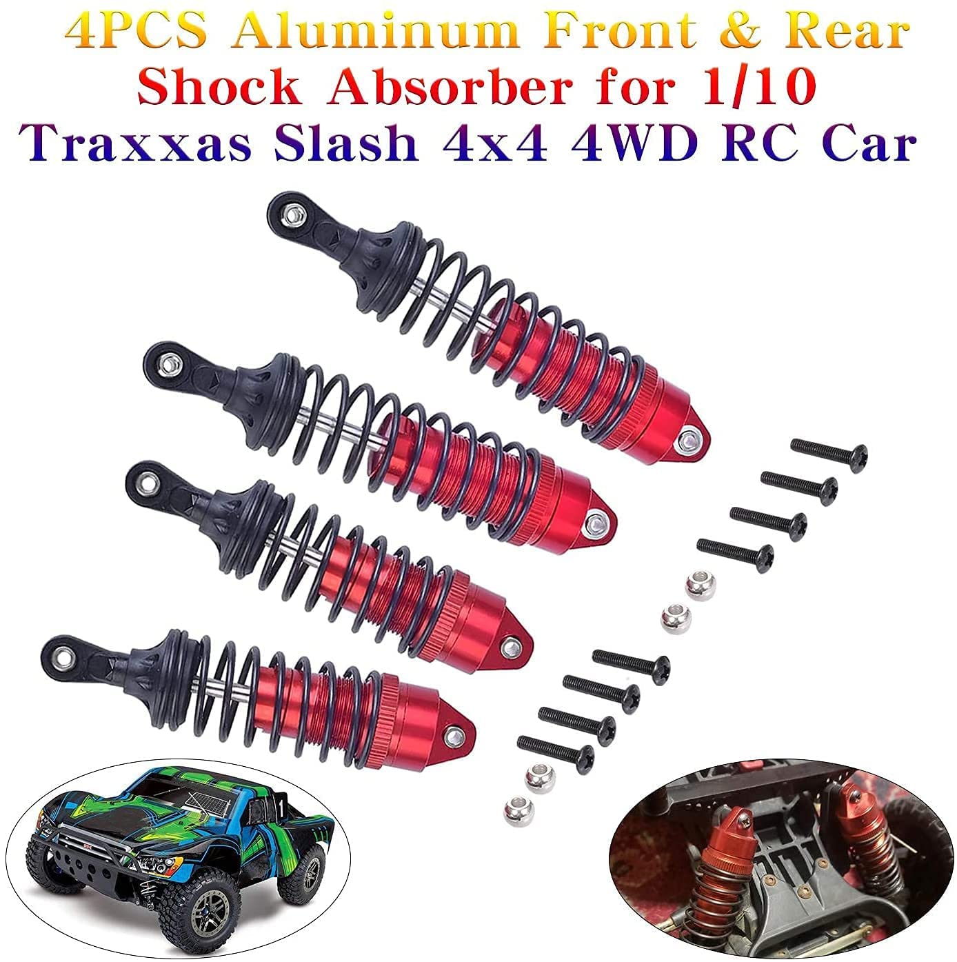 Amortisseur à ressort progressif en alliage GPM, réglage avant/arrière, 63mm, pour TRAXXAS Mini Slash 1/16 10860 10865  26