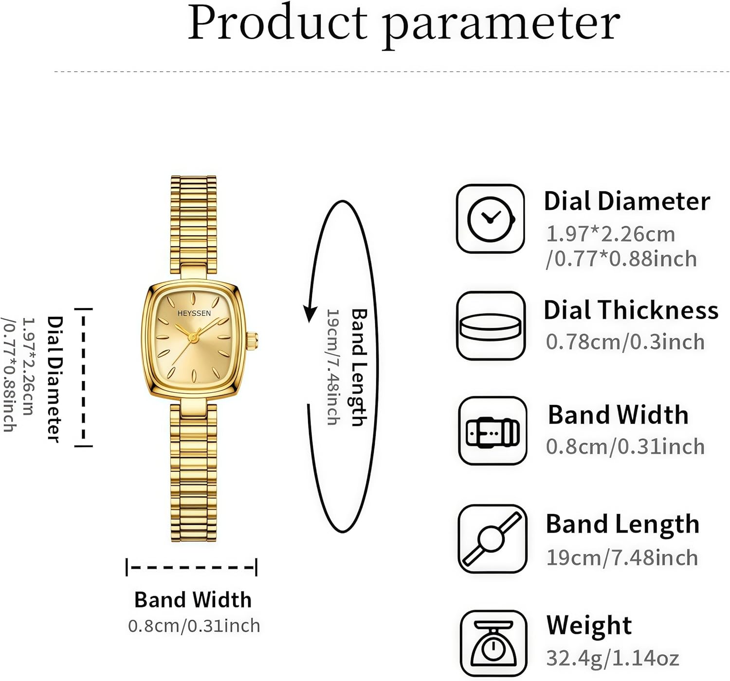 Petite Gold Watches for Women Vintage Bracelet Fashion Accessories Rounded Square Quartz Dial Ladies Watches with Waterproof Stainless Steel Dress Business & Gifts for Women - Image 3