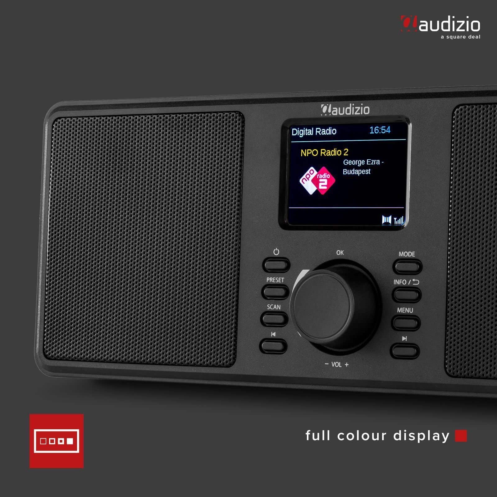 Audizio Reacondicionado Monza – Radio estéreo Dab/FM con Altavoz Bluetooth, Pantalla LCD y Sonido DSP 50W, Color Negra