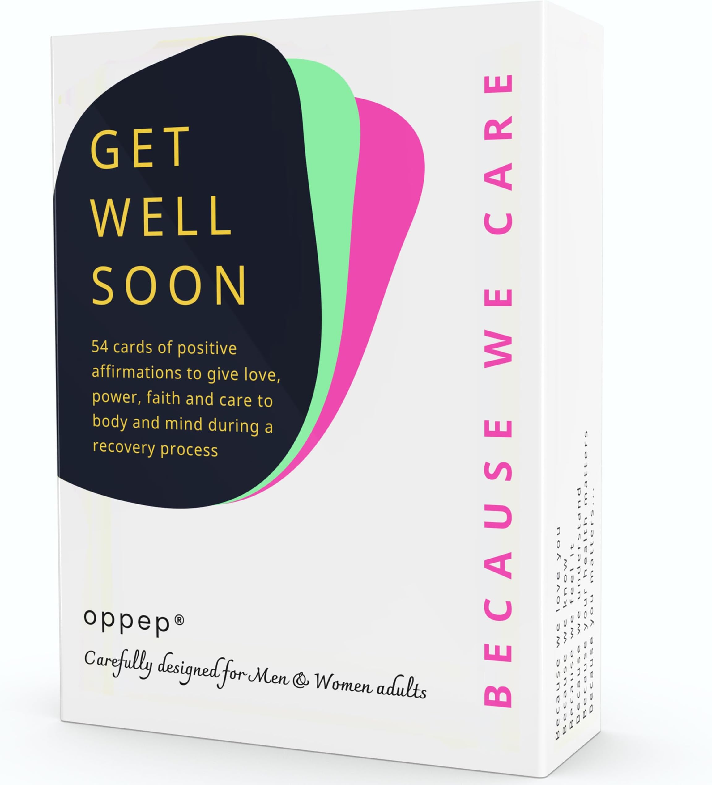 Oppep®| get well soon gift, 54 positive daily affirmation cards for women & men for spiritual recovery, mindfulness and inspirational gifts, anxiety and stress relief meditation gifts for adults