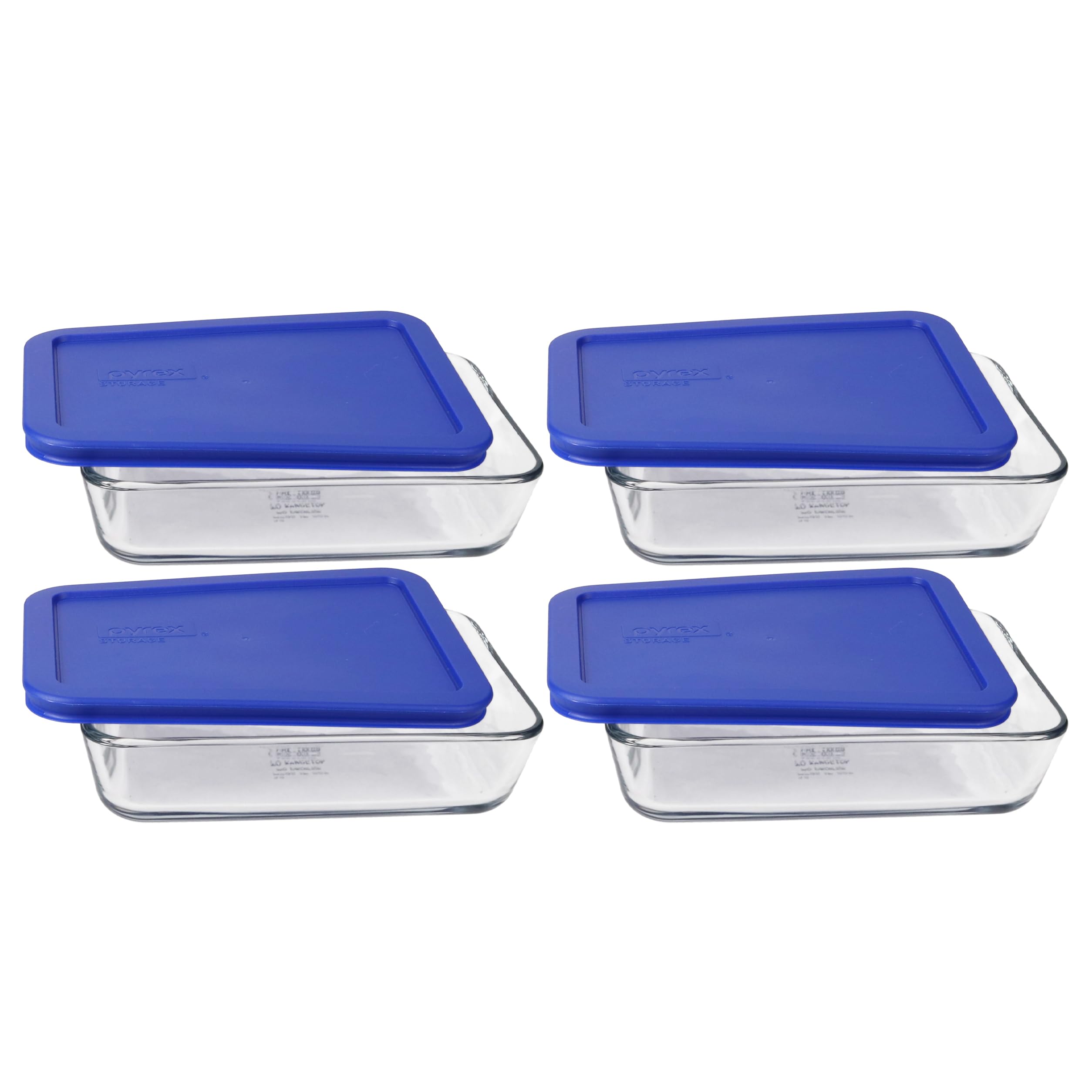 Amazon.com: Pyrex 7210 (3-Cup) Glass Dish With Cadet Blue Lids (4