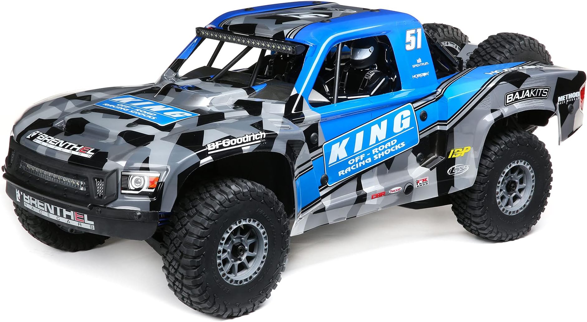 RC Truck 1/6 Super Baja Rey 2.0 4WD Brushless Desert Truck RTR (Battery and Charger Not Included), King Shocks, LOS05021T2, Blue