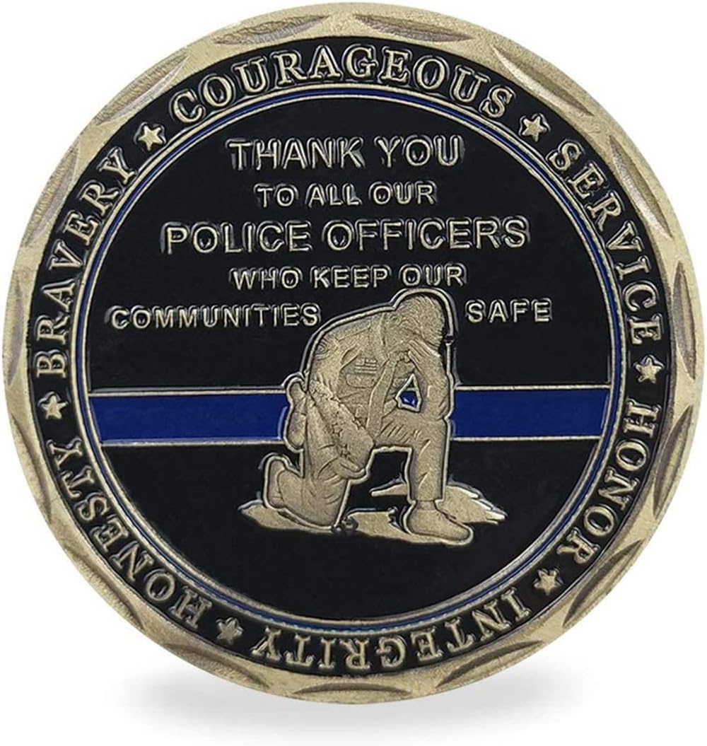 Moneda De Policía Para Agentes De Policía, Regalo De Línea Azul Fina, Regalo De Agradecimiento Por Tu Servicio