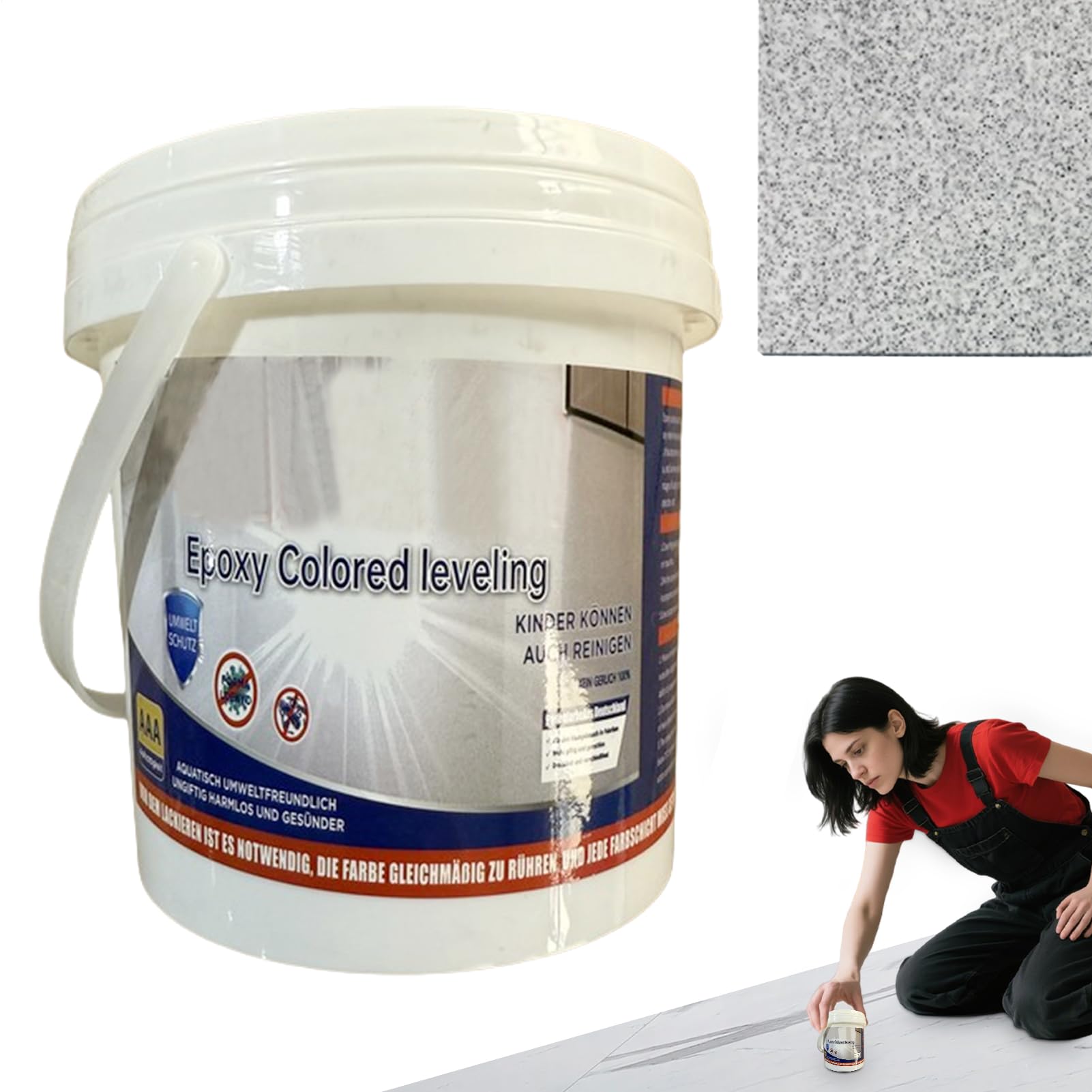 Peinture De Sol En Résine Époxy, Peinture Auto-nivelante Effet Marbre Haute Brillance, Imperméable Autolissant P einture De Sol Époxy Au Sable Coloré, Effet Marbre Antidérapant Pour Béton, Bois