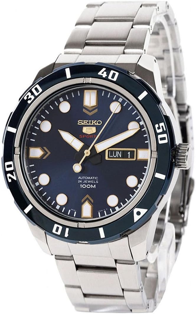 SEIKO 5 Sports Automatic Blue Dial Stainless Steel 100M Mens Watch SRP677