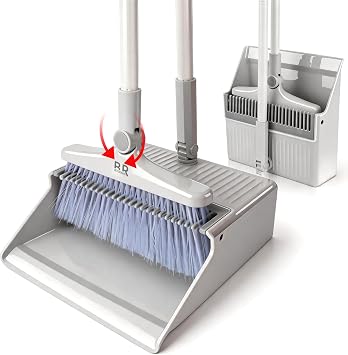 Broom and Dustpan Set for Home with Long Handle 40.94"/50" Dustpan Brush for Home Kitchen Room Office Lobby Floor Indoor Outdoor Essentials Upright Standing Broom with Dustpan Combo