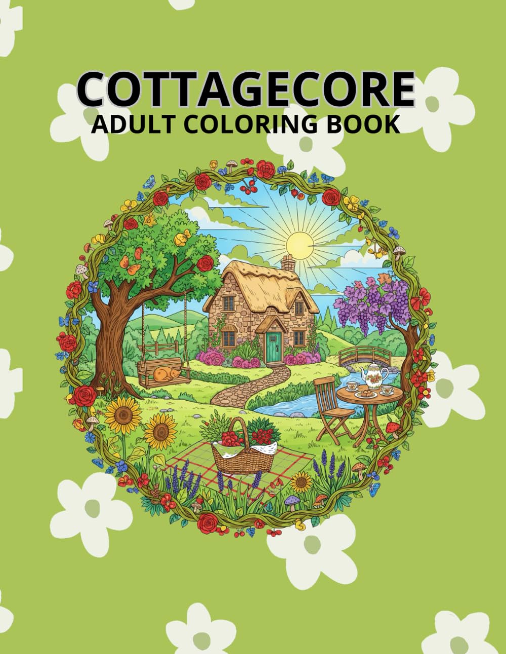 Cottagecore Coloring Book for Adults: Cozy and Whimsical Designs for Stress Relief and Relaxation
