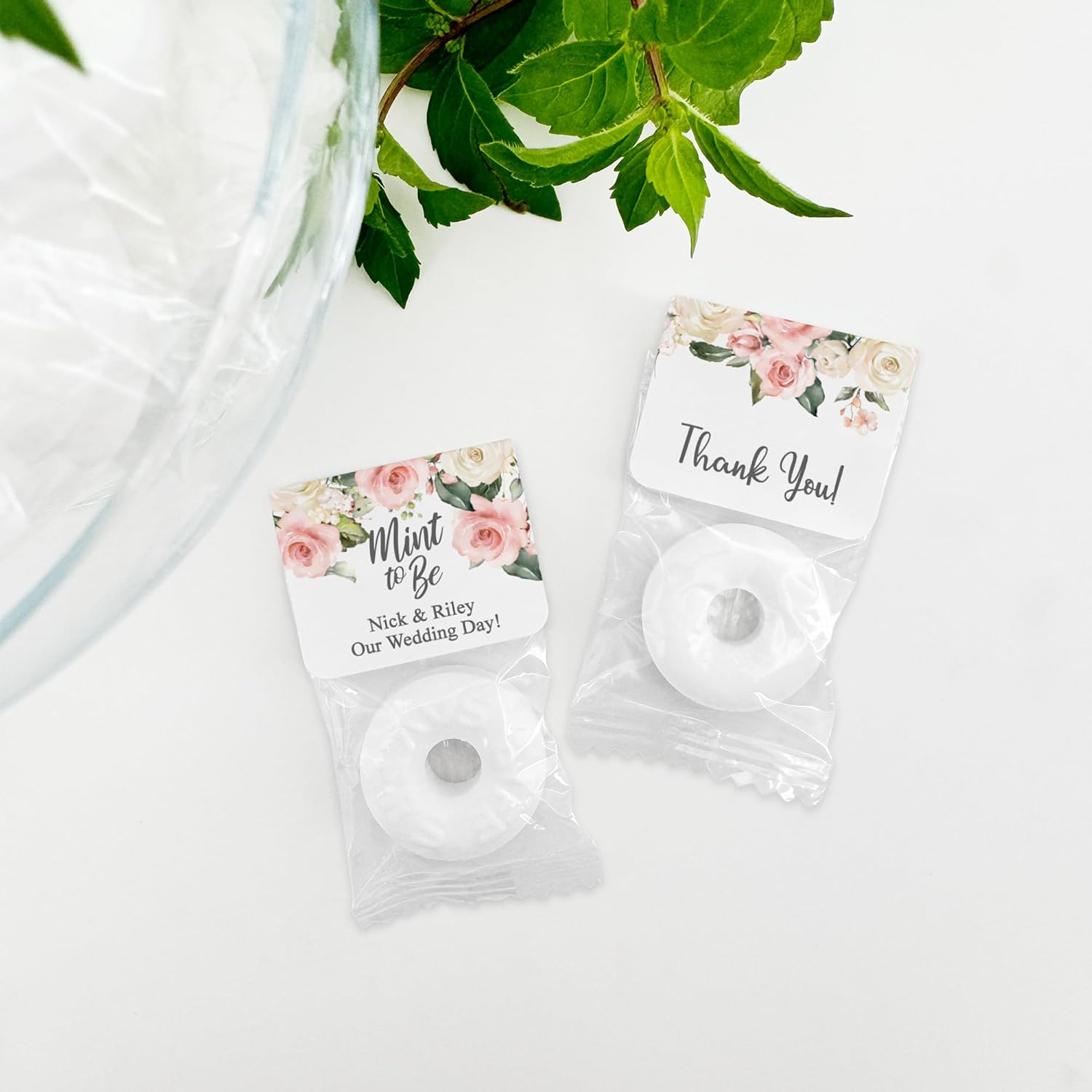 Best Day Ever Spot Mint to Be Wedding Favors, Wedding Favor Mints, Watercolor Floral Favors, Personalized Mints, Mint Life Savers, Edible Wedding Favors - Set of 100