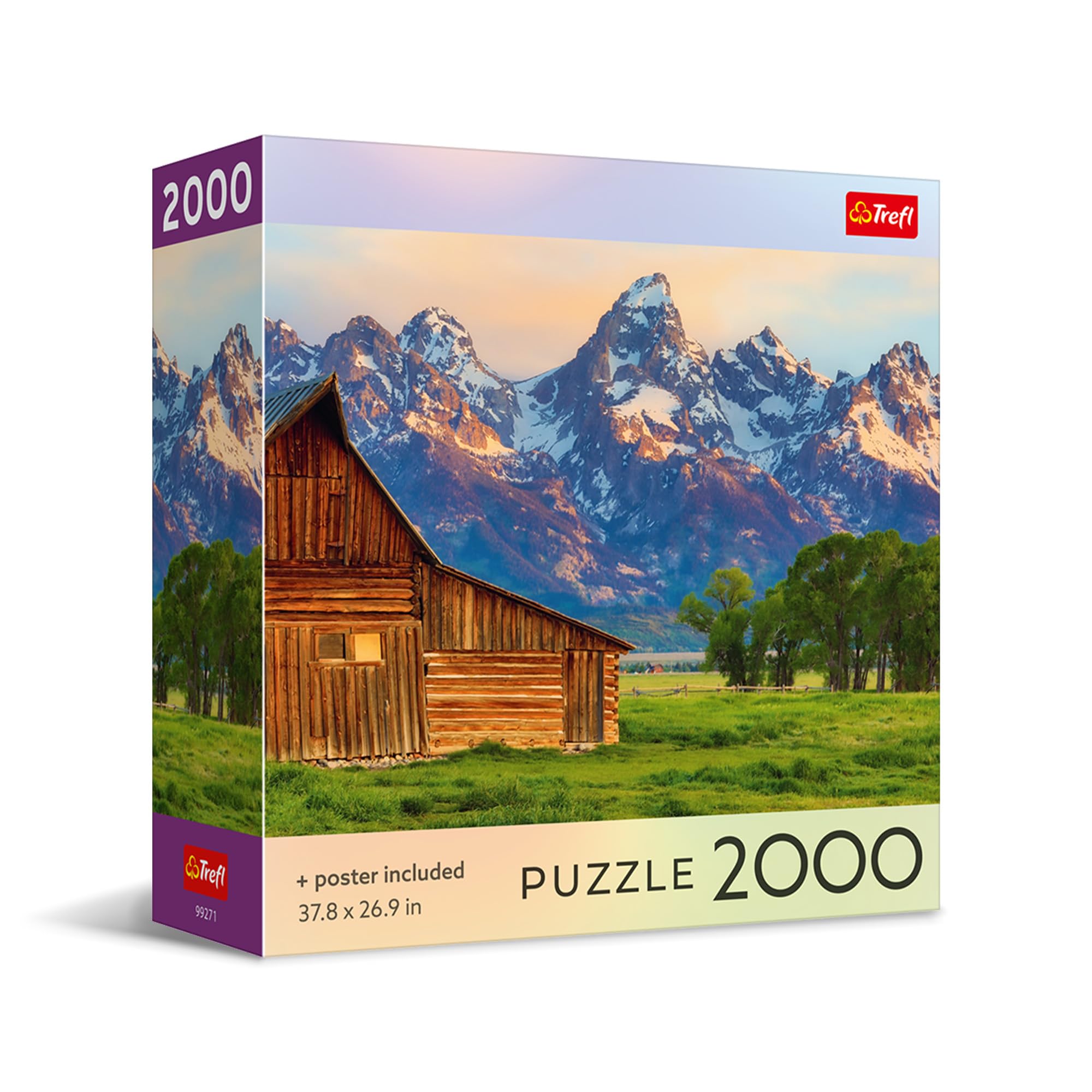 Trefl - Boîte carrée – Vue de la gamme Teton, puzzle de 2000 pièces de 96,5 x 68,6 cm, impression à faire soi-même, puzzle créatif, amusant et classique pour adultes et enfants à partir de 12 ans