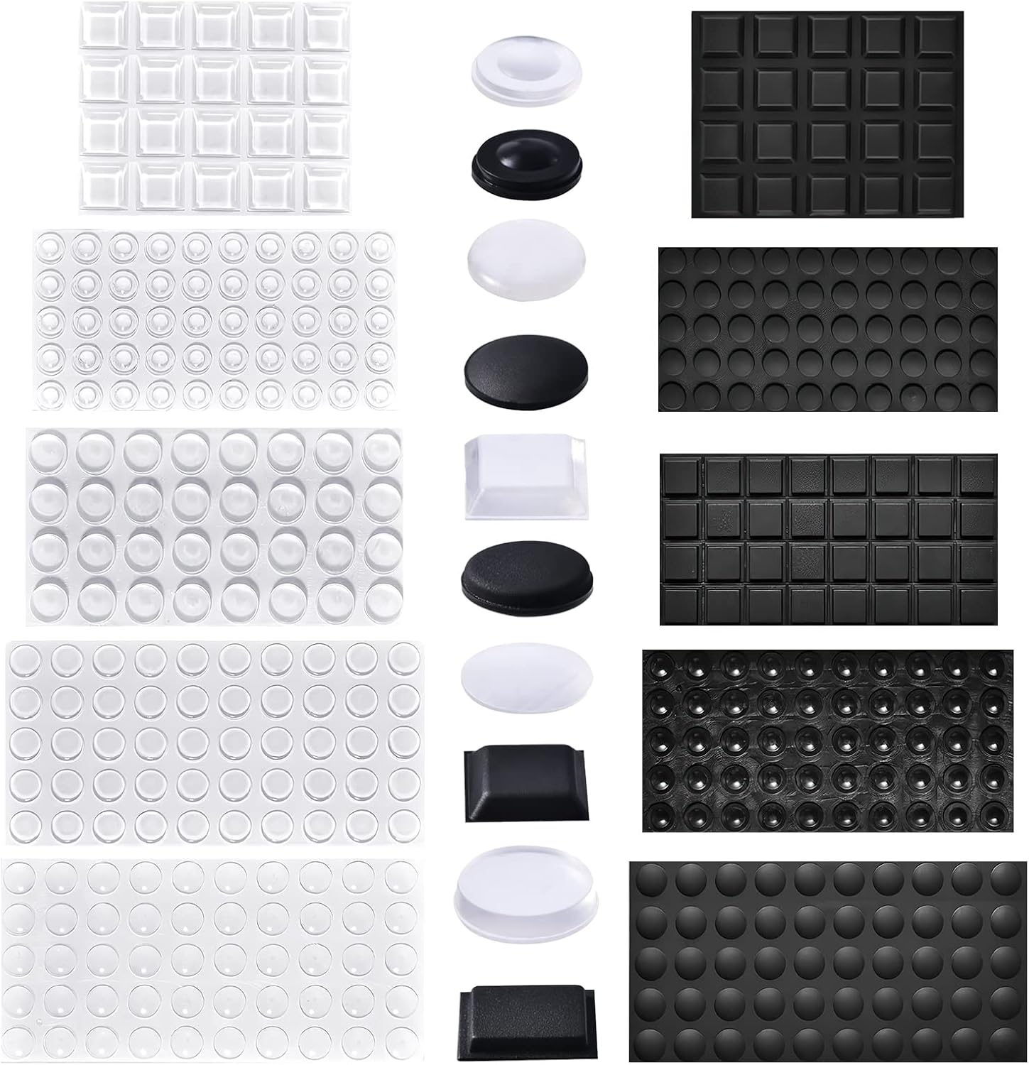 Adhesive Bumper Pads, 404 Pcs Soft Door Bumpers, Adhesive Clear