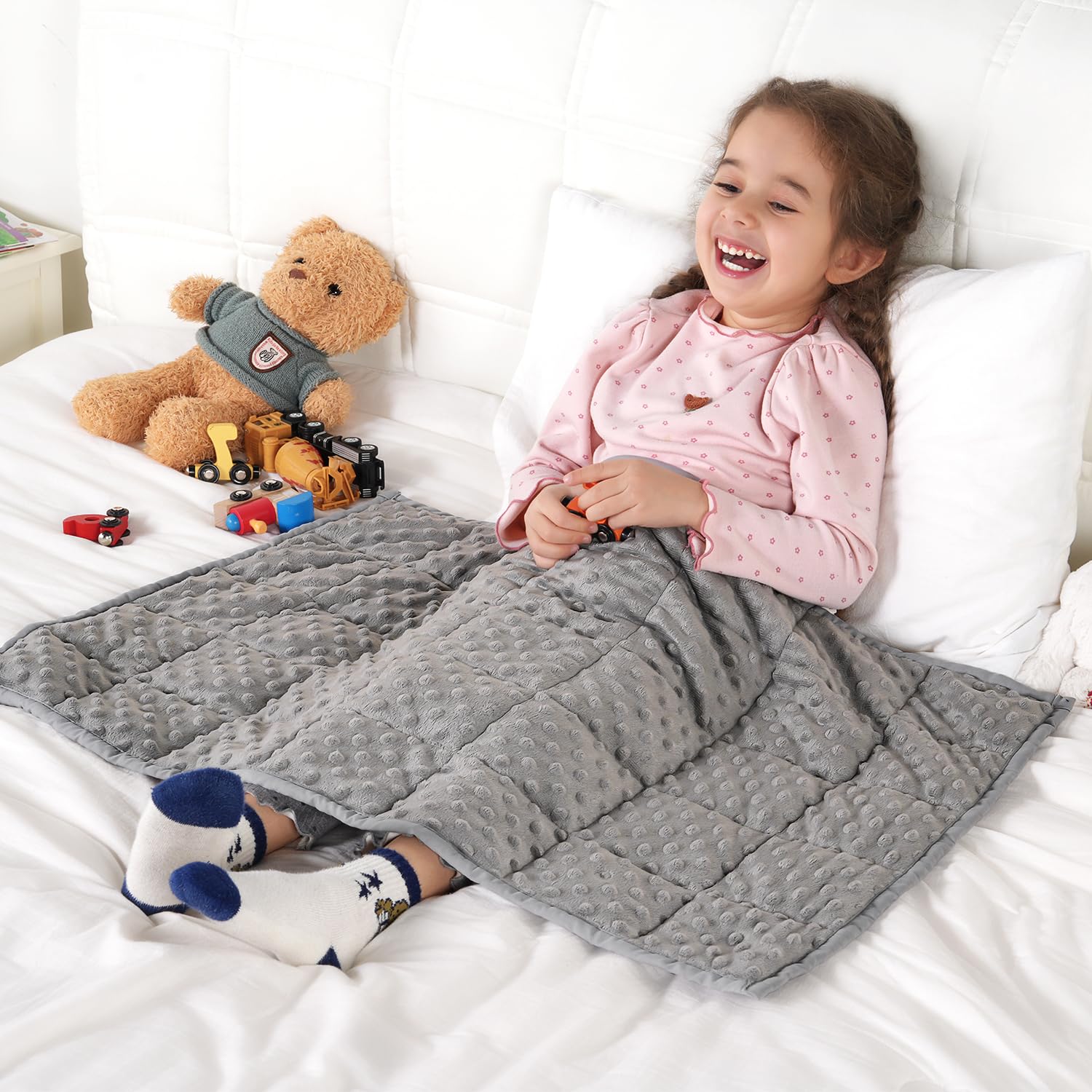 Kivik Weighted Lap Pad, Minky Dots Small Weighted Blanket, 20"x30" 2lbs