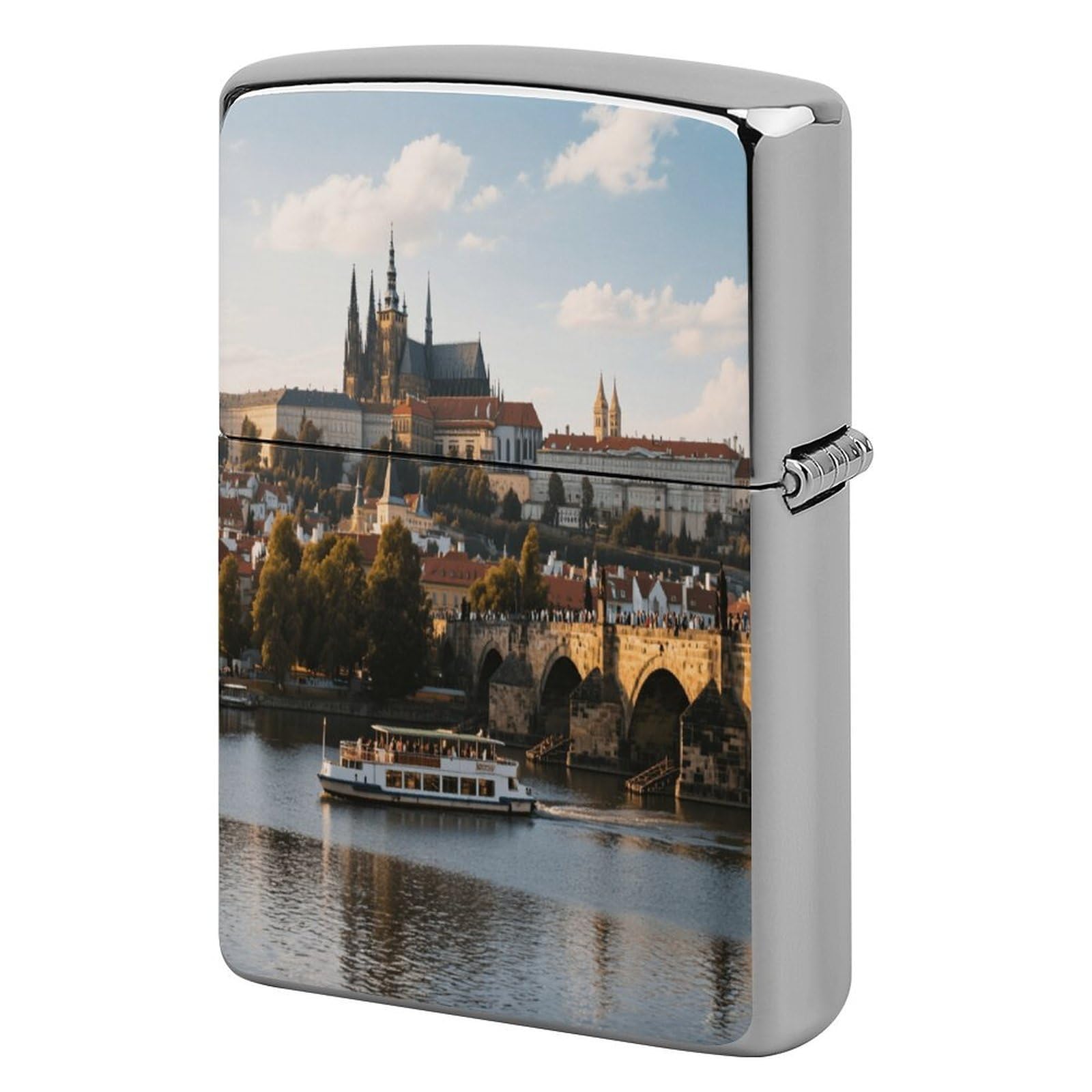 Fekiloot Style Prague Castle Lighter Case Cover Metal Lighter Case