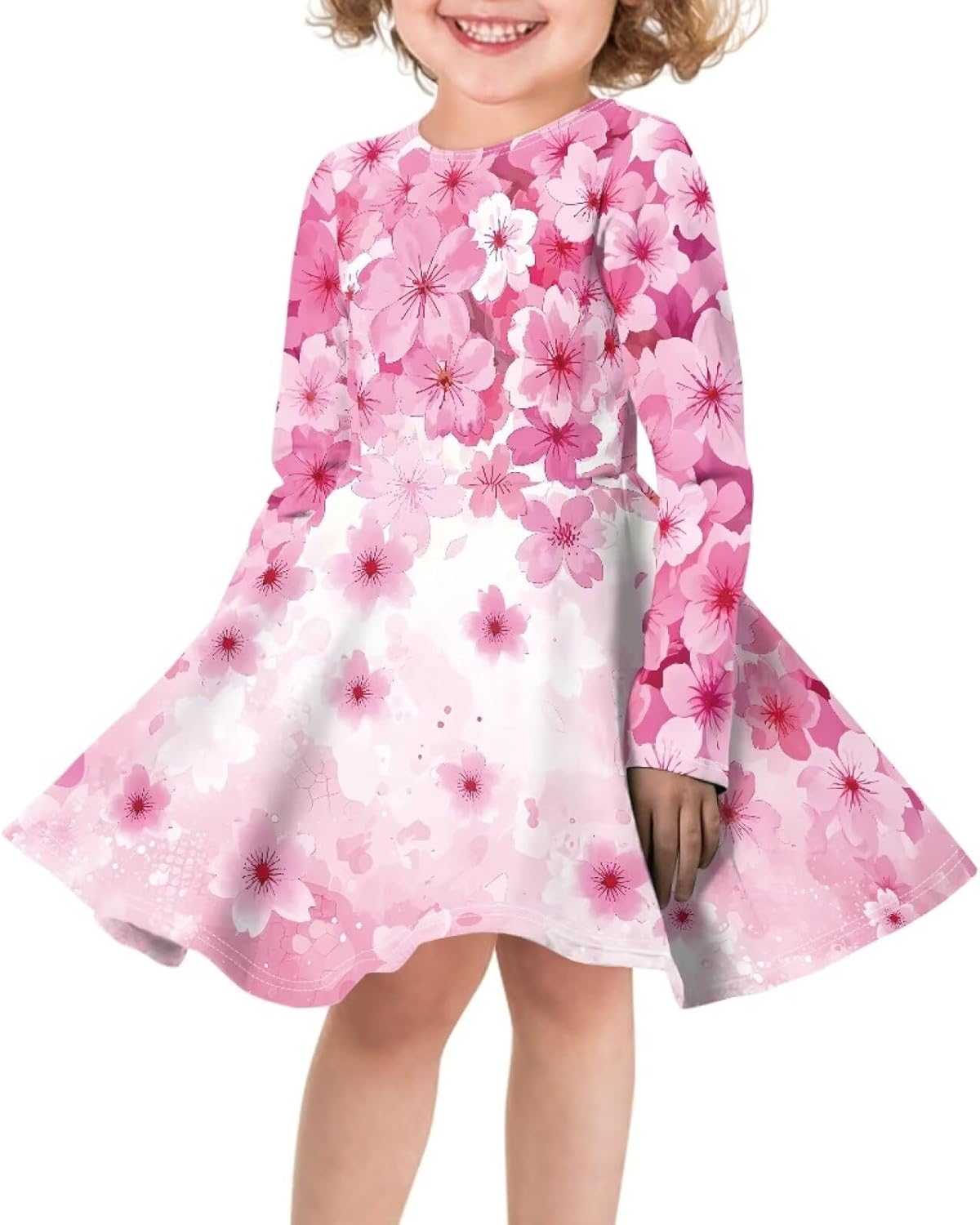 Gomyblomy Long Sleeve Dresses for Girls Kids Fall Dress Size 3-14 Years A line Swing Twirly Skater Dress Fashion Outfits - Image 6