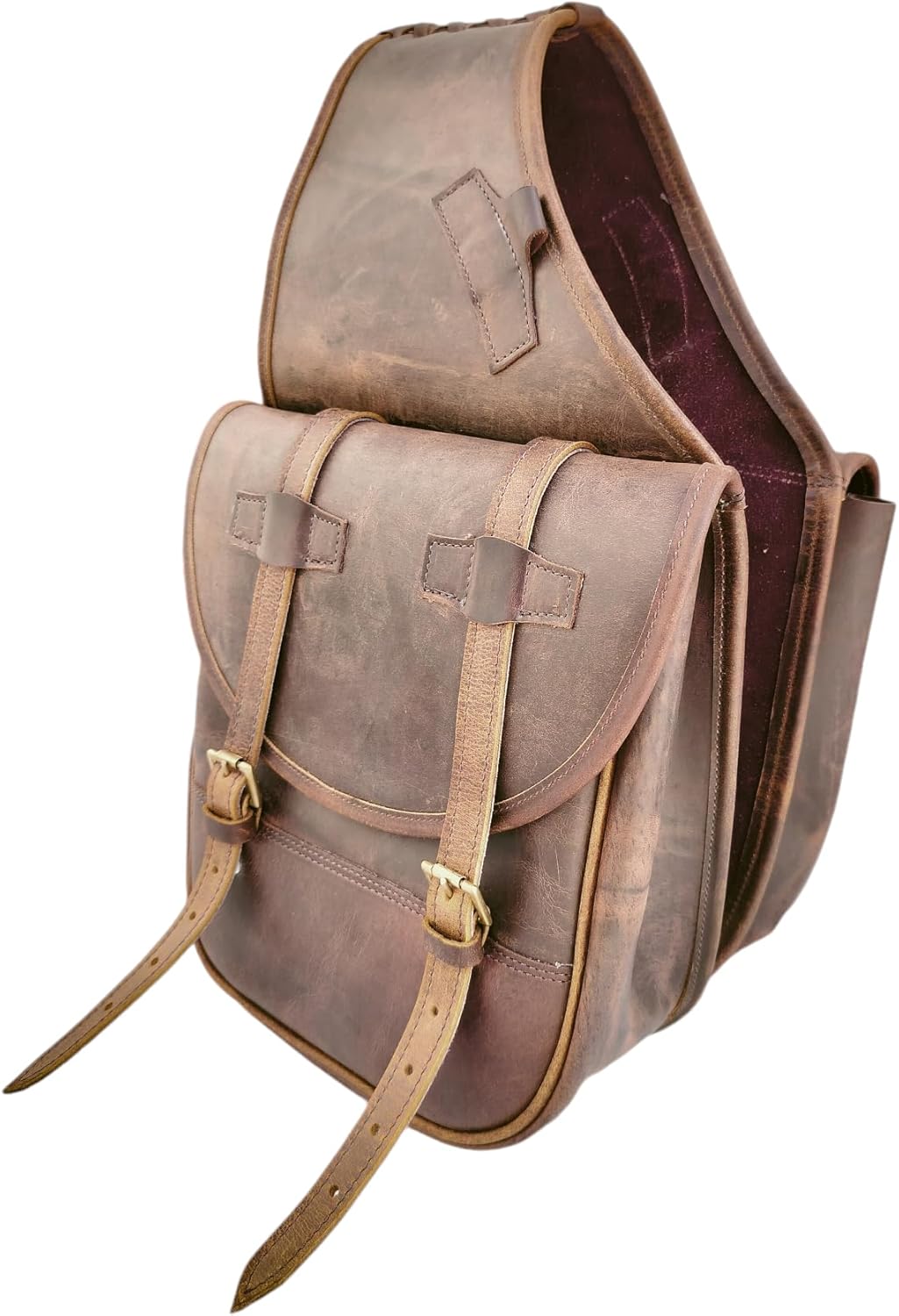 Western Leather Saddle Bag for Horse | Horse Riding Pleasure Trail Ride Suitable for Horse Riding and Barrel Racing | Saddle Bag with Adjustable Strap (Size-11X11X3.5 Inch)