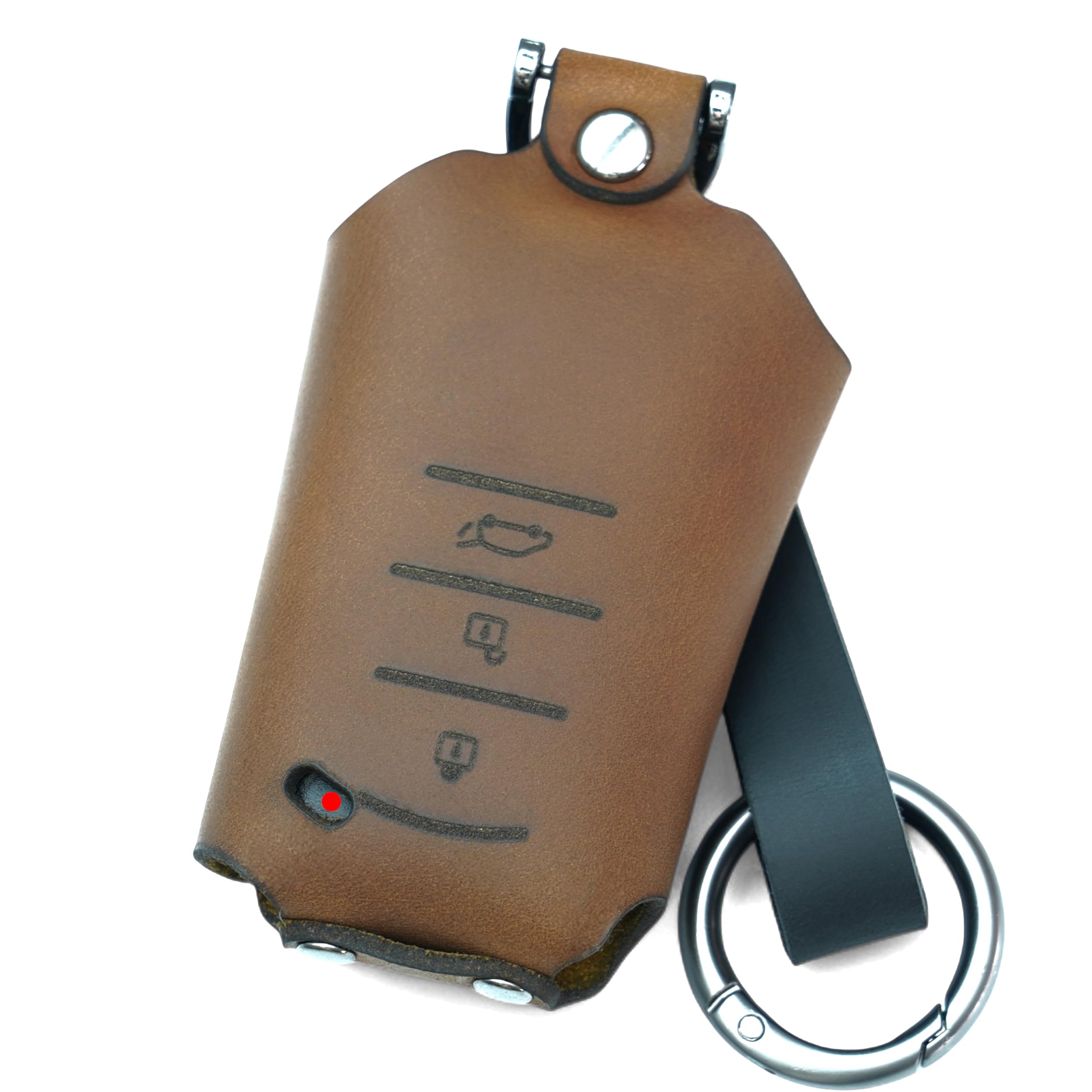 NONINA RAV4 PHEV Genuine Leather Key Case, Made in Japan 3 button brown with lamp window No Options