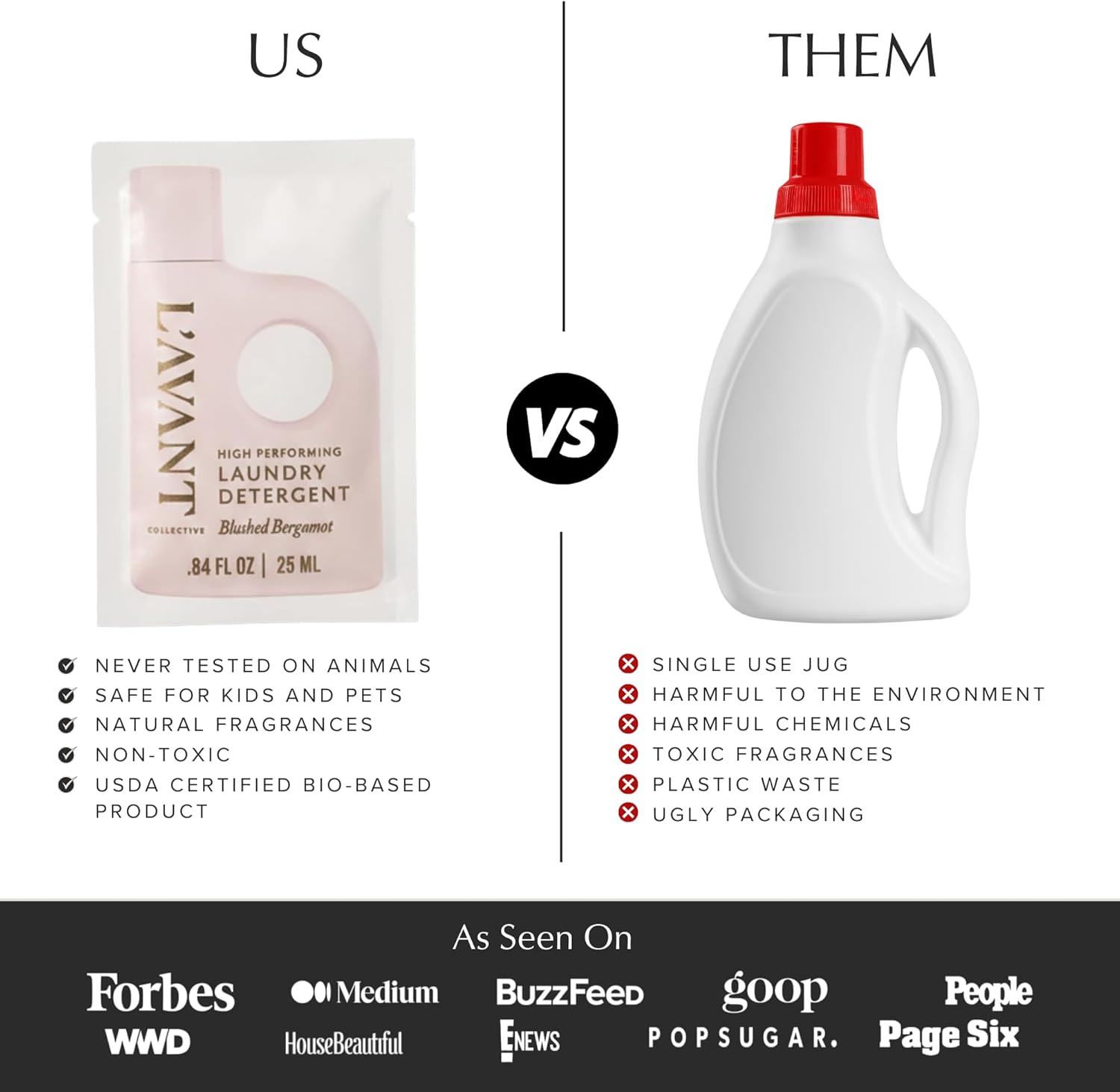 L’AVANT Collective Laundry Detergent Travel Pack – Set of 5 Concentrated Liquid Packets | Plant-Based High-Performance Laundry Soap for Clothes, Delicates & Everyday Fabrics | Blushed Bergamot