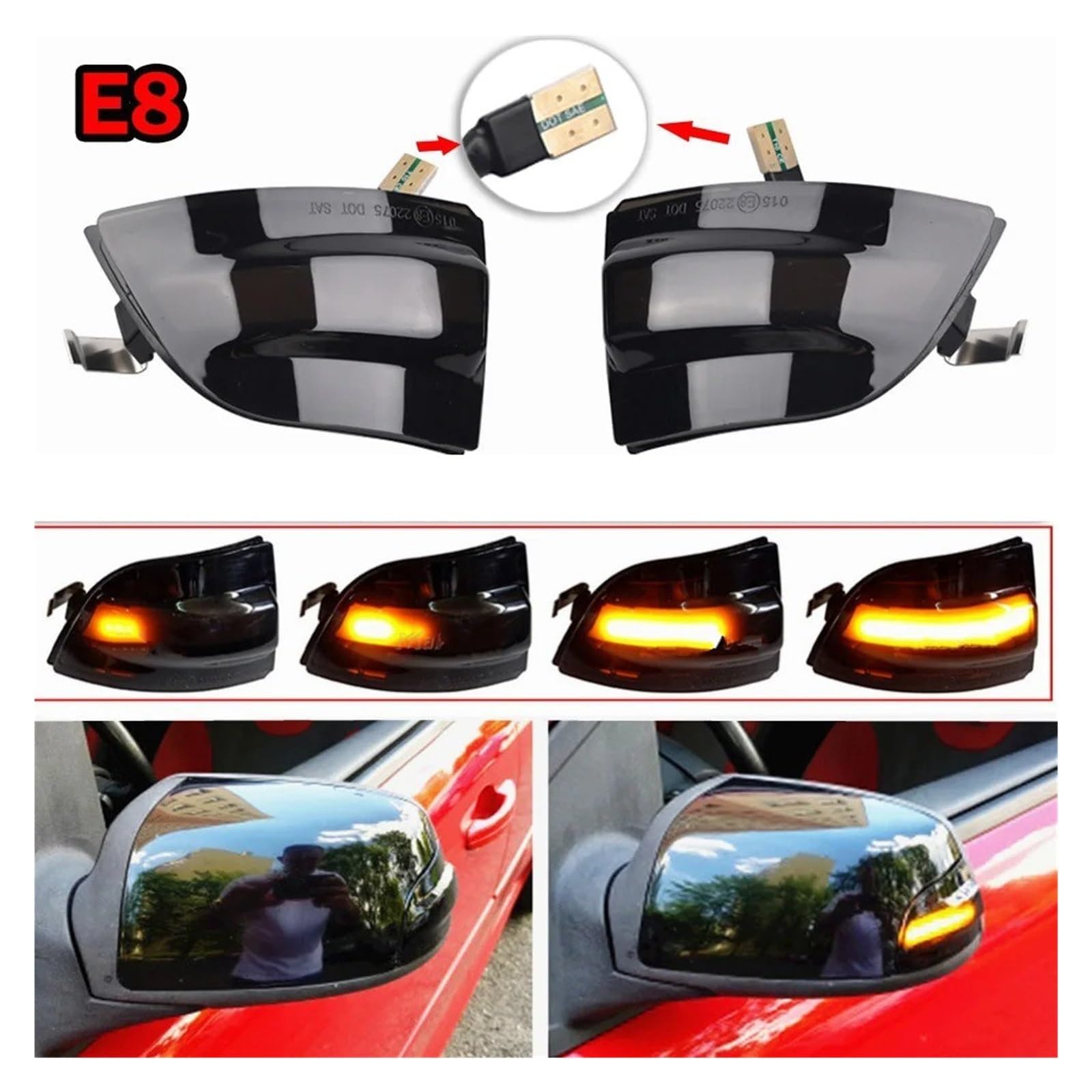Auto Rückspiegel Blinker,für Focus 2 MK2 C-MAX 2004 2005 2006 2007 2008,Auto Blinker Licht Seite Spiegel Blinker Links Rechts Zubehör