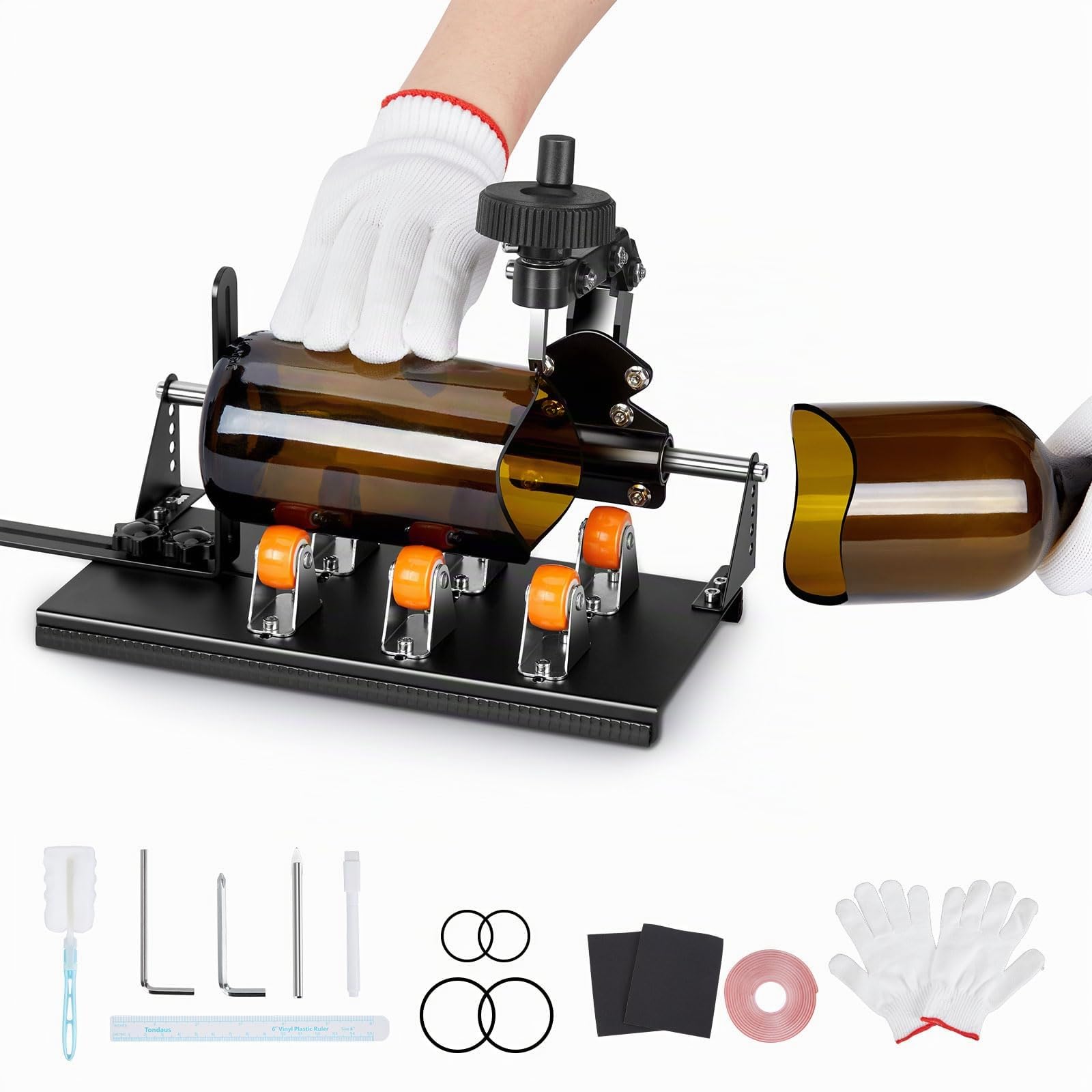 Glasflaschenschneider-Set, FIXM DIY Glasschneider für Flaschen mit verstellbarer Breite, DIY jegliche Kunstwerke mit einem kompletten Zubehör-Set