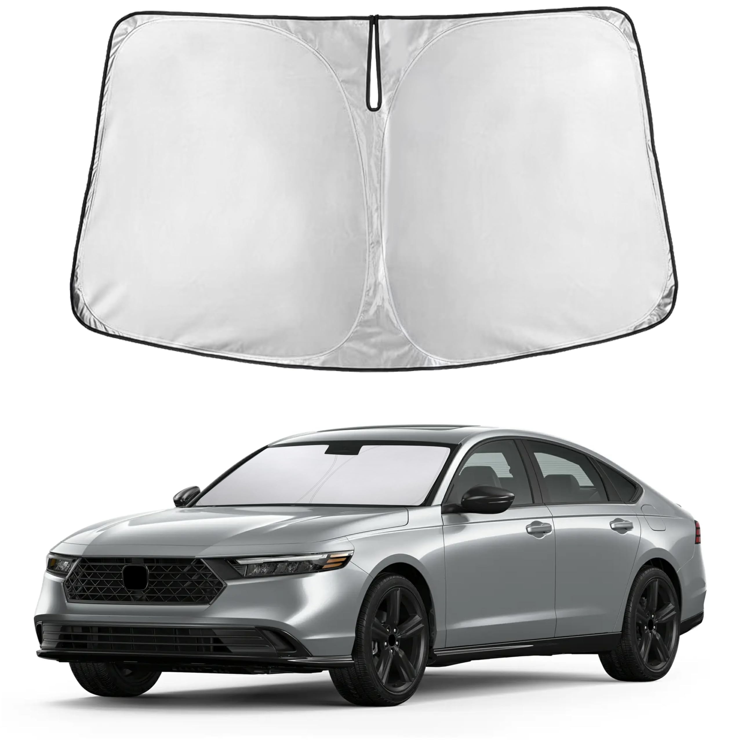 EcoNour Windshield Sunshade Compatible for Honda Accord 2023-2024 2025 2026 | Sun Visor for Front Windshield & Window Sun Shade Cover, UV Heat Blocker & Protector, Car Accessories