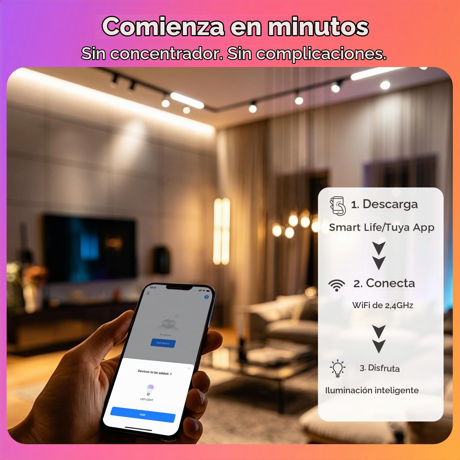 DiCUNO Bombilla LED Inteligente WiFi GU5.3, 5W Equiv. 40W, RGBCW, Pack de 4 | Regulable multicolor 2700K-6500K, 320lm, MR16 Smart LED Compatible con Alexa/Google Home, No se Requiere Concentrador
