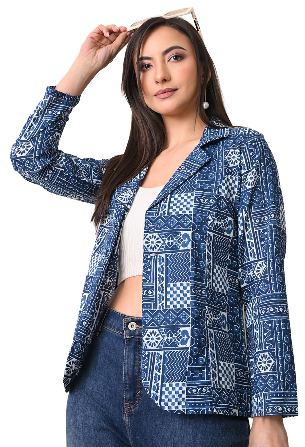 deckedup Indigo Summer Blazer – Women’s Casual Summer Blazer (SKF1073_Indigo_$P)-picture-12