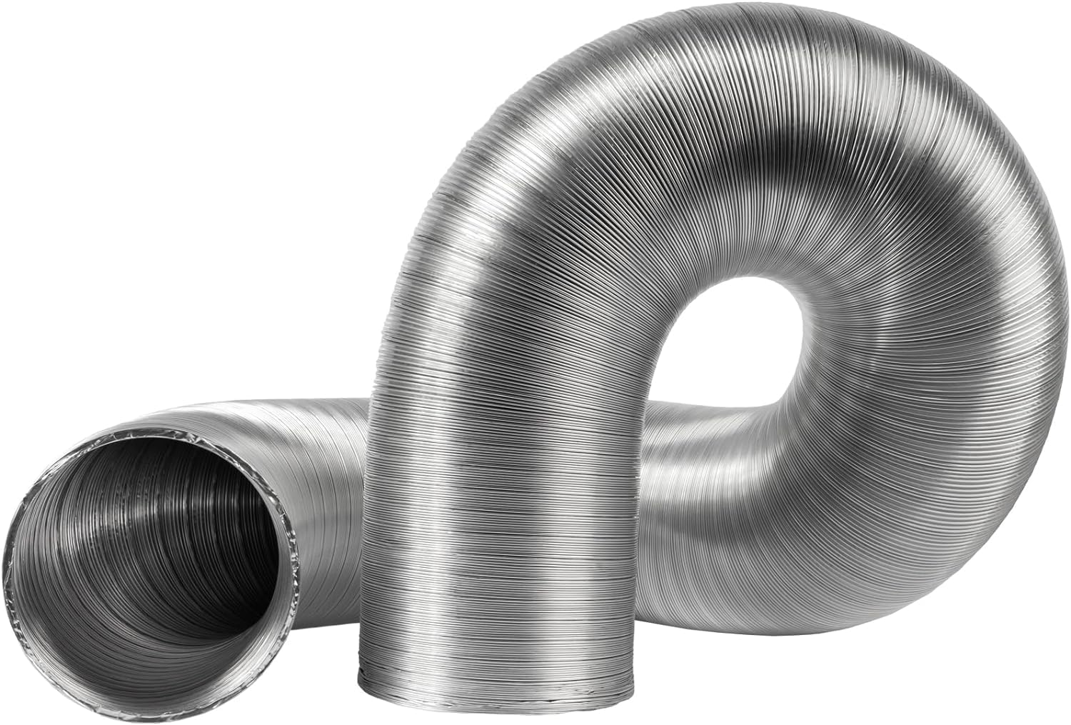 Repa Market Aluminum Ø100 Mm - 3M Ducting Pipe - Flexible Tube - Air Conditioner Hose - Spring Steel Wire Hose - Kitchen Exhaust Pipe 100Mm Ducting, Tumble Dryer, Gas Cooker, Extractor Fan
