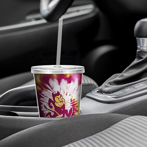 Miniatura 4 de Rico Industries NCAA Sports Team - Vaso transparente de 16 onzas con pajilla, vaso de viaje del color del equipo para fanáticos de los deportes,